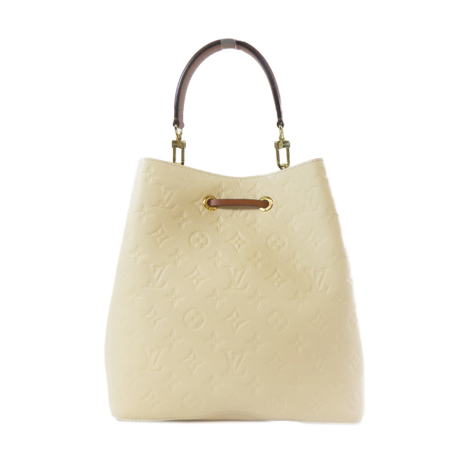 LOUIS VUITTON Monogram Empreinte Noe Noe MM 2 Way Bag金扣手挽肩背兩用袋啡色/米色