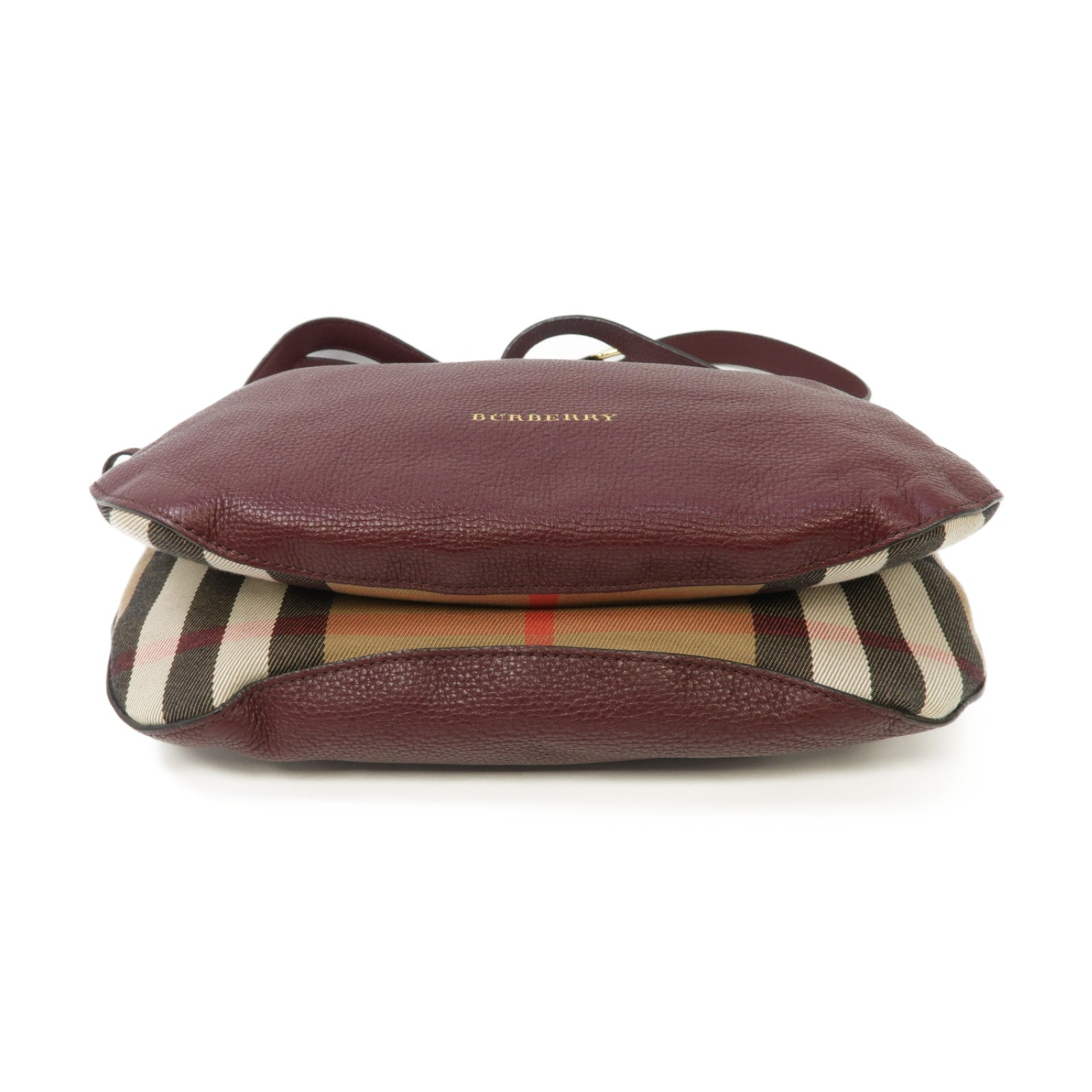 BURBERRY 牛皮皮革Shoulder Bag金扣肩背袋酒紅色