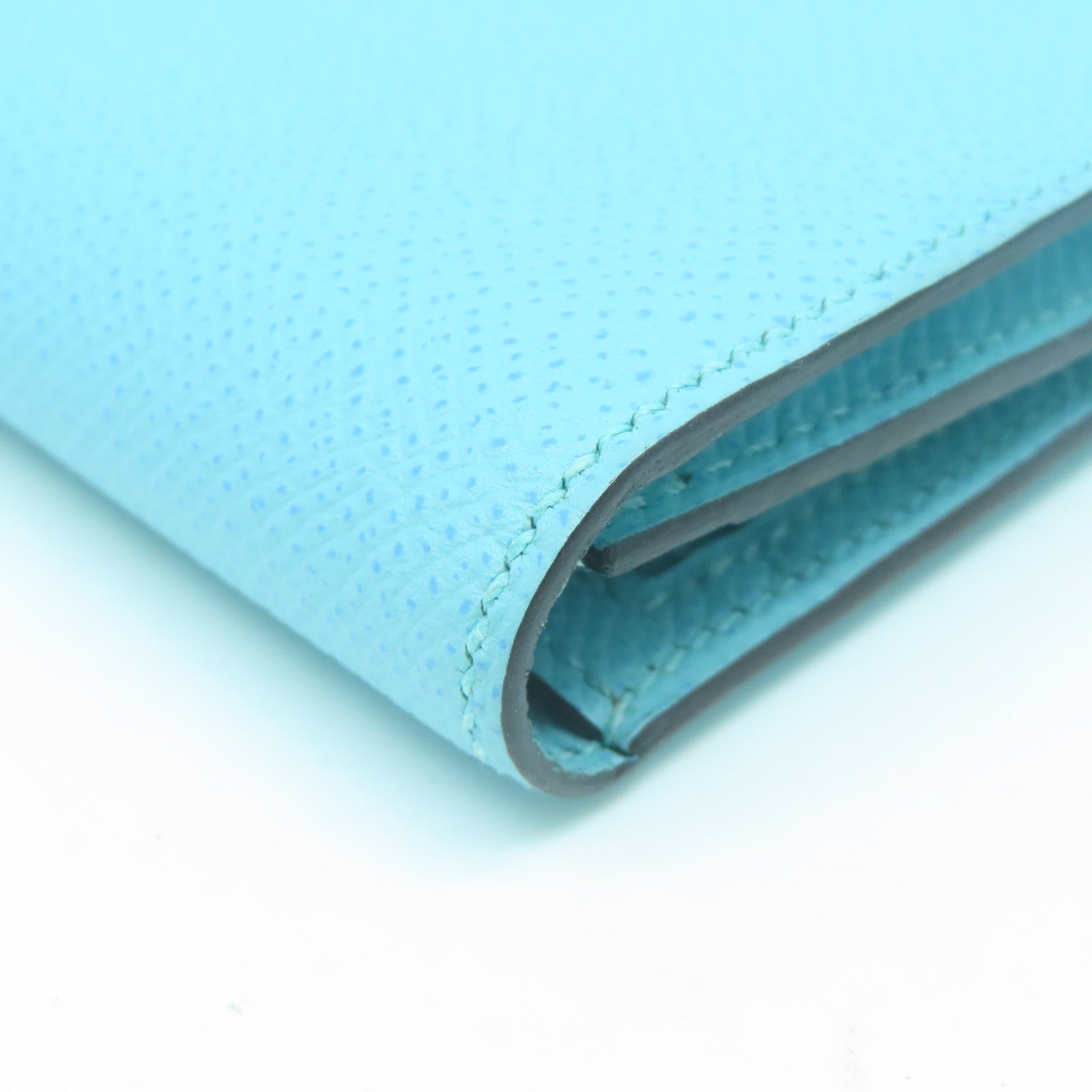 HERMES 【激減優惠】 Epsom皮革Bearn Long Wallet金扣長錢包Bleu Atoll環礁藍色