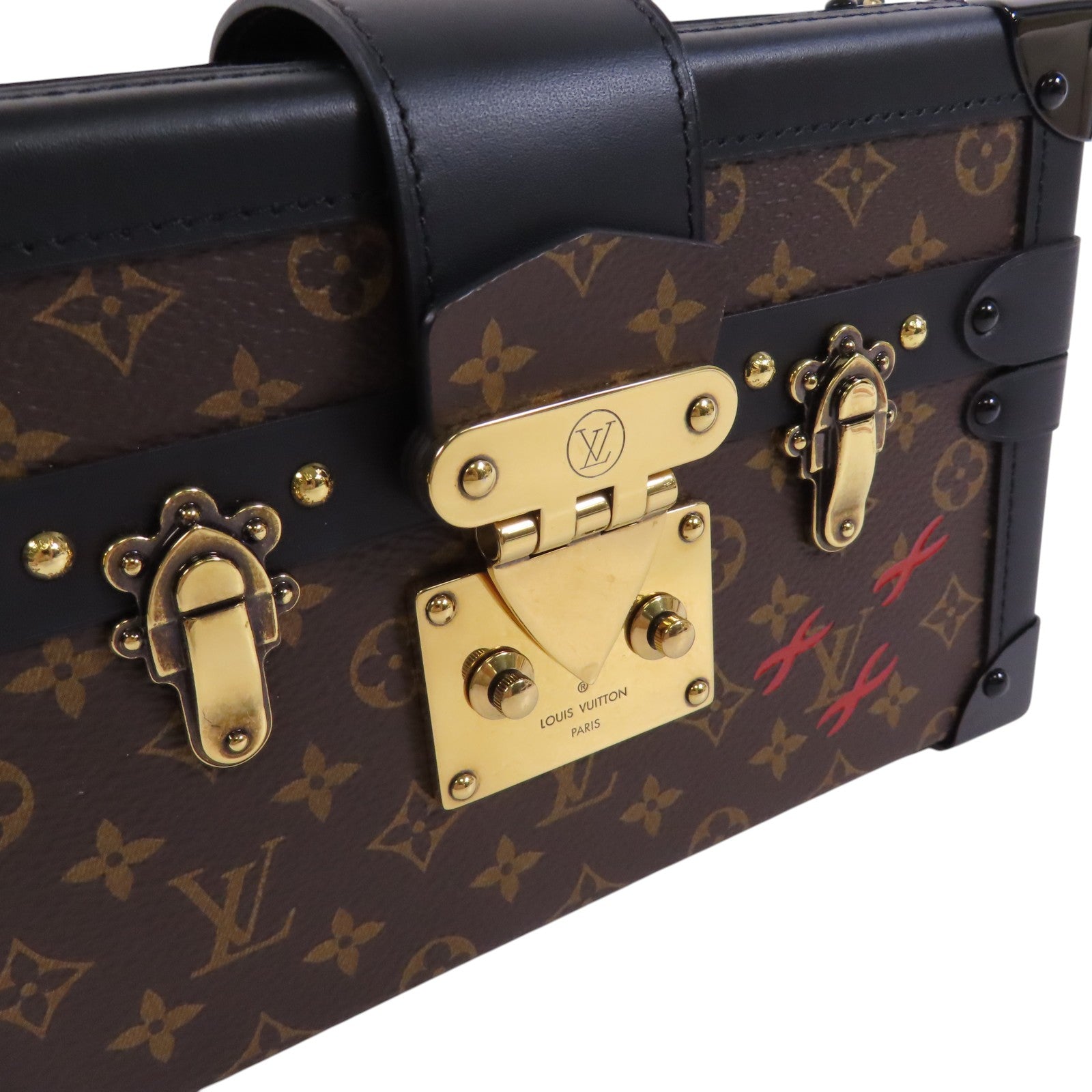 LOUIS VUITTON Monogram Petite Malle金扣肩背袋