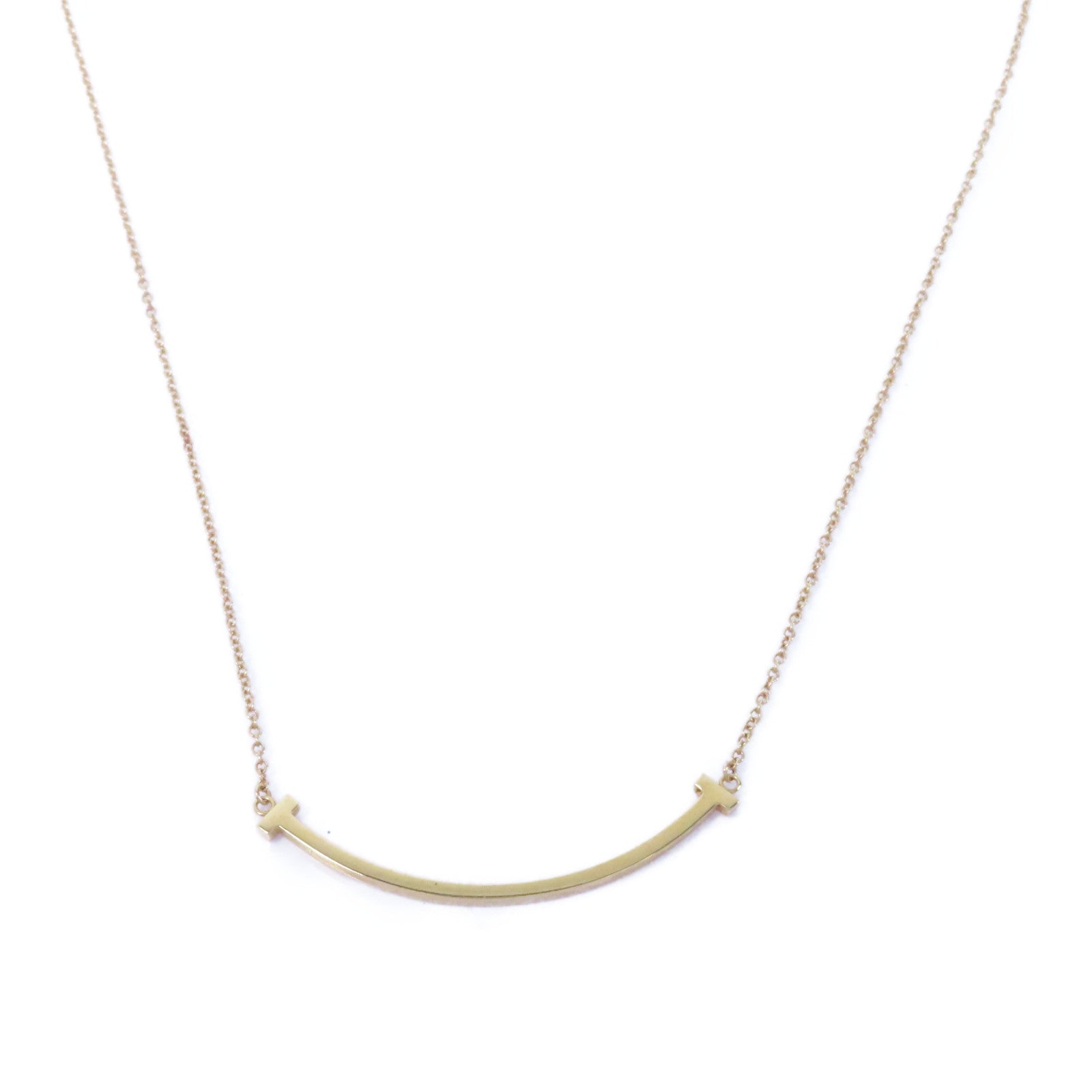 TIFFANY＆CO 18K黃金T Smile Necklace項鍊