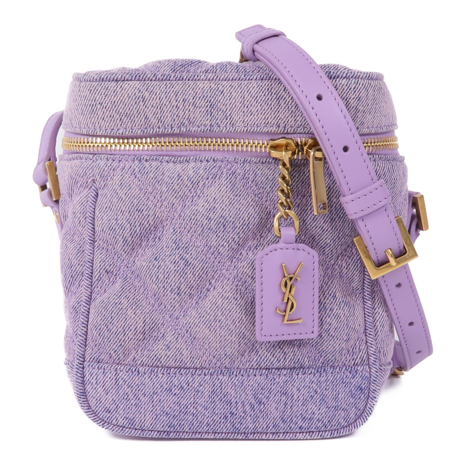 YVES SAINT LAURENT 牛仔布Paris 80's Vanity Bag金扣肩背袋