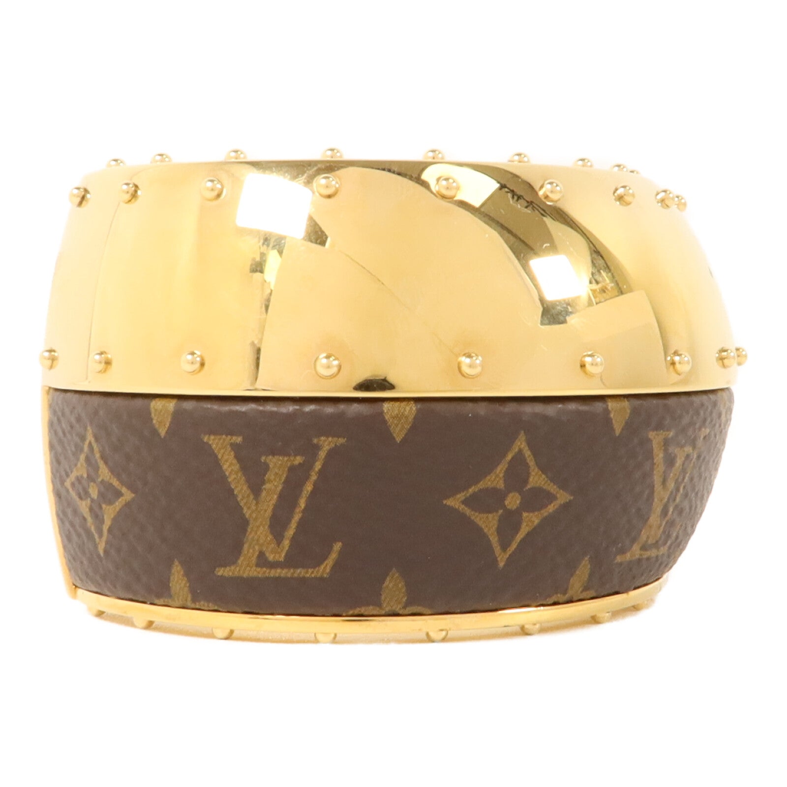 LOUIS VUITTON Monogram/金屬Wild LV Cuff M手鐲