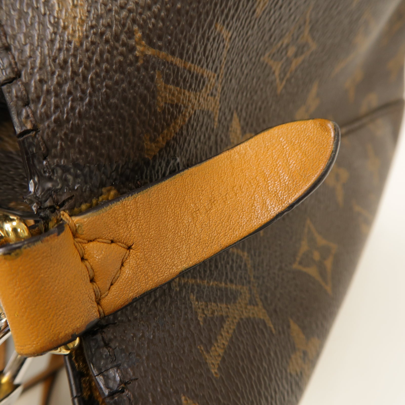 LOUIS VUITTON Monogram Neo Noe MM金扣肩背袋棕色