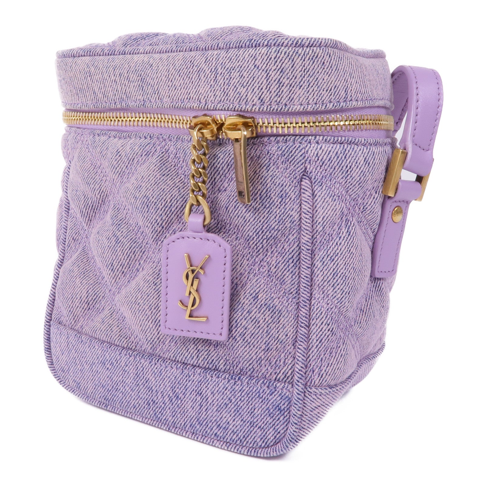 YVES SAINT LAURENT 牛仔布Paris 80's Vanity Bag金扣肩背袋