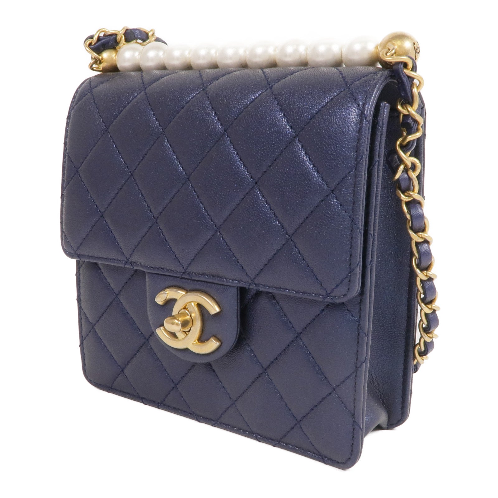 CHANEL 【激減優惠】牛皮皮革Chain Shoulder金扣肩背袋
