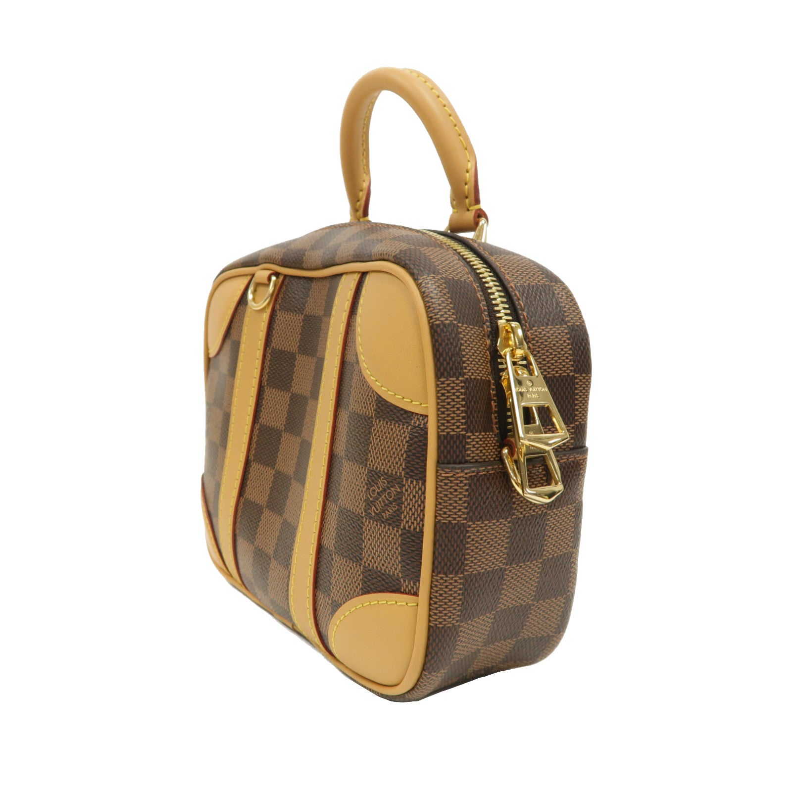 LOUIS VUITTON Damier Valisette Souple BB金扣手挽肩背兩用袋啡色