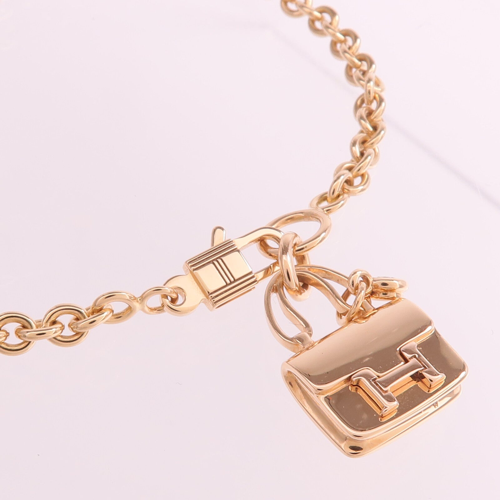 HERMES 18K玫瑰金Amulettes Constance Bracelet鑽石手鏈
