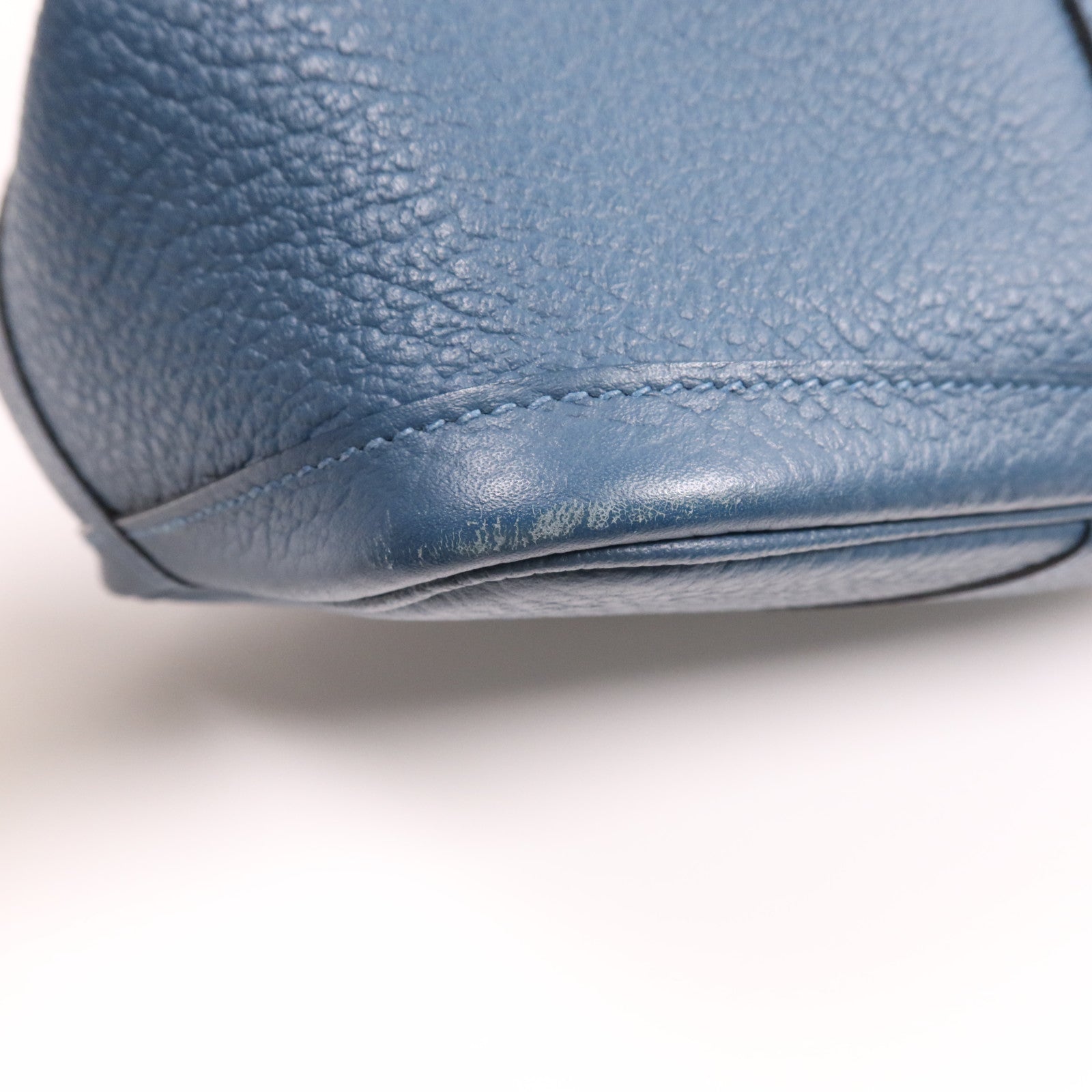 HERMES Negonda皮革Garden Party PM銀扣手挽袋 Bleu Outremer