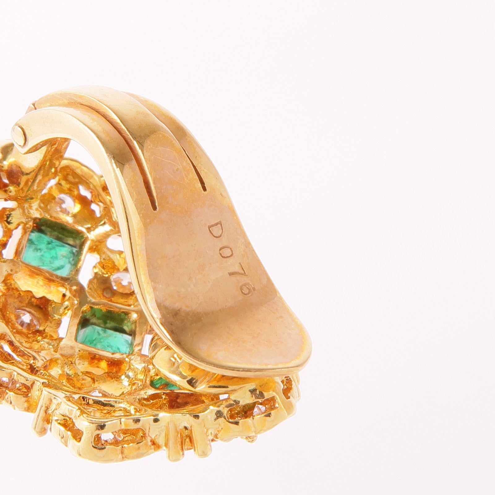 JEWELRY 18K黃金Emerald Diamond Earrings綠寶石/鑽石耳環