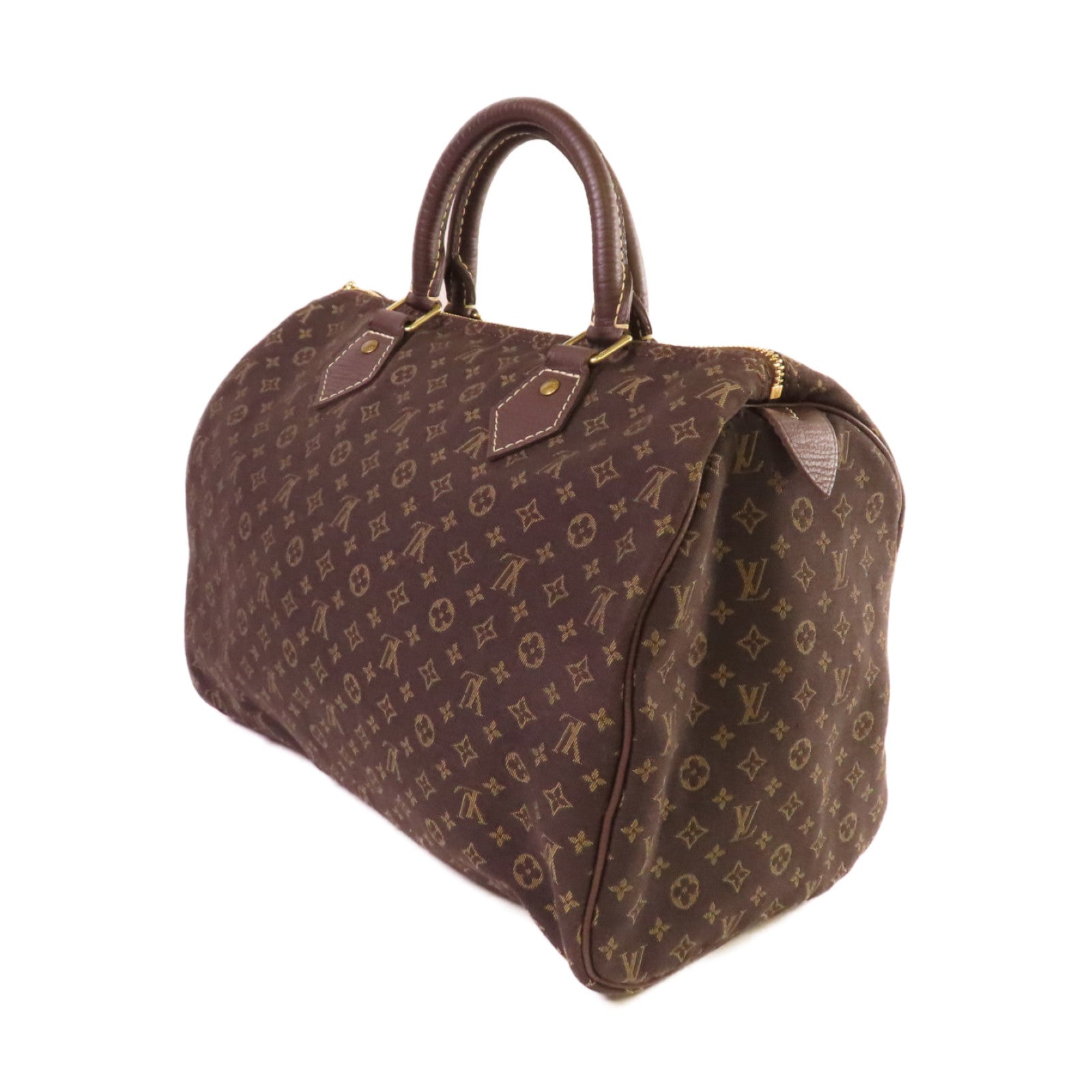LOUIS VUITTON Monogram Mini Speedy 30 Hand Bag金扣手挽袋啡色
