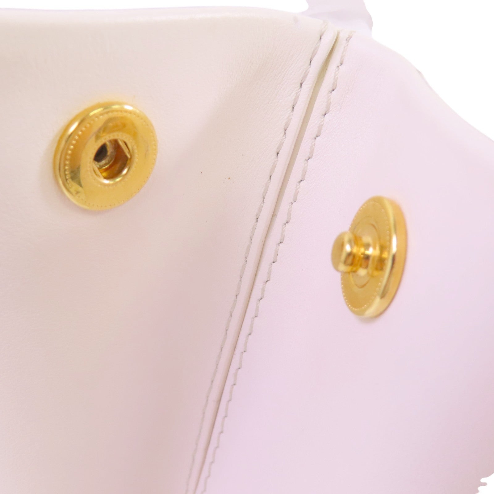 MOSCHINO 牛皮皮革2Way Tote Bag金扣手挽肩背兩用袋白色