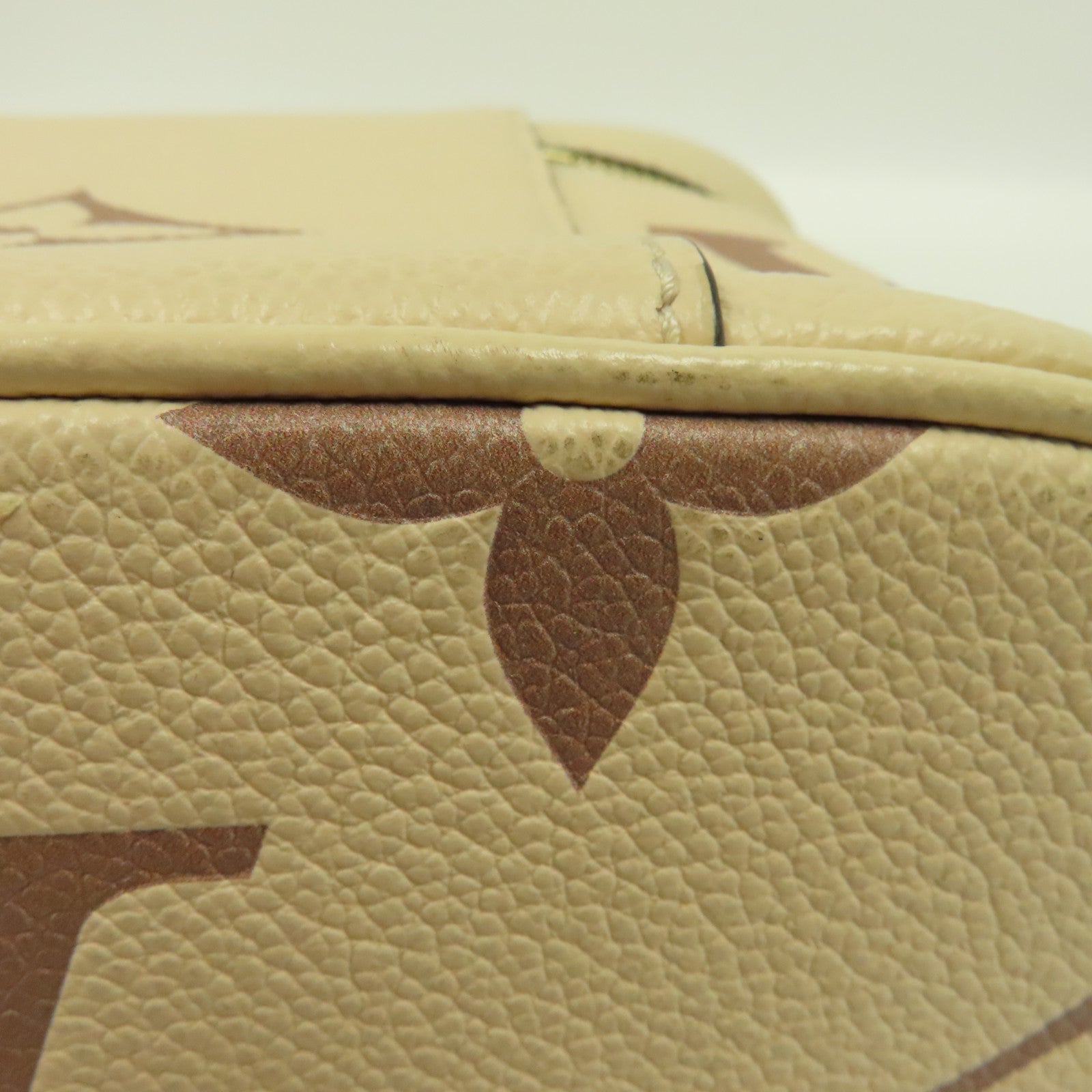 LOUIS VUITTON Monogram Empreinte Vanity金扣手挽肩背兩用袋米色