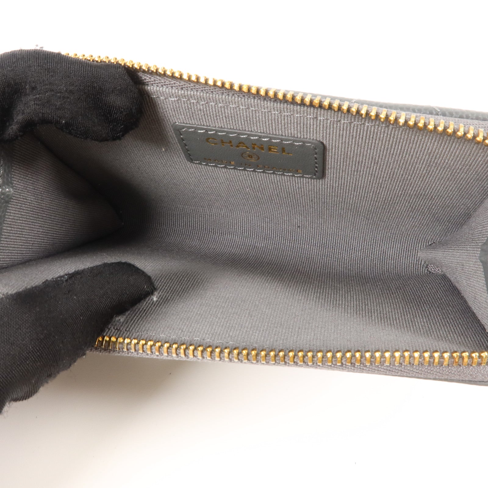 CHANEL 牛皮皮革CC Logo Zipper Wallet錢包