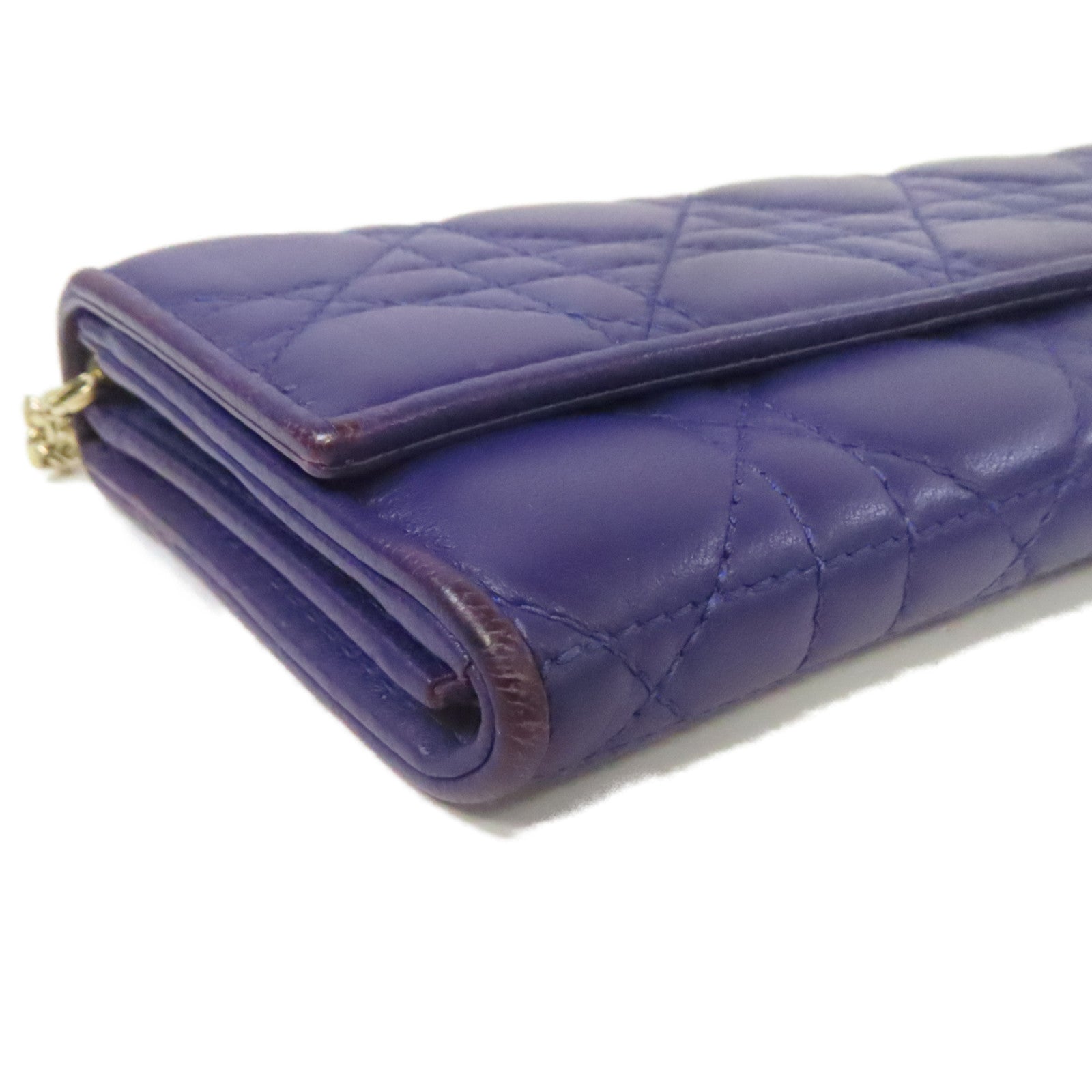 Dior 羊皮皮革Rendez Vous Wallets長錢包紫色