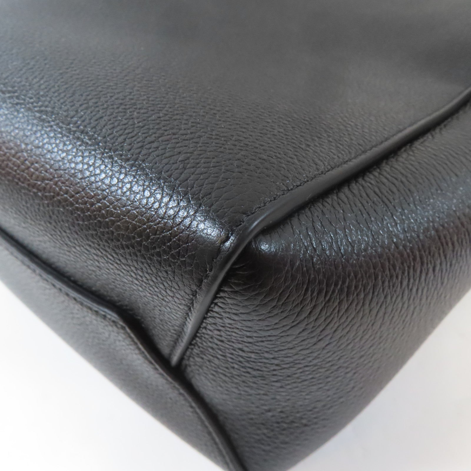 CELINE 牛皮皮革Sangle Bucket Small金扣肩背袋黑色
