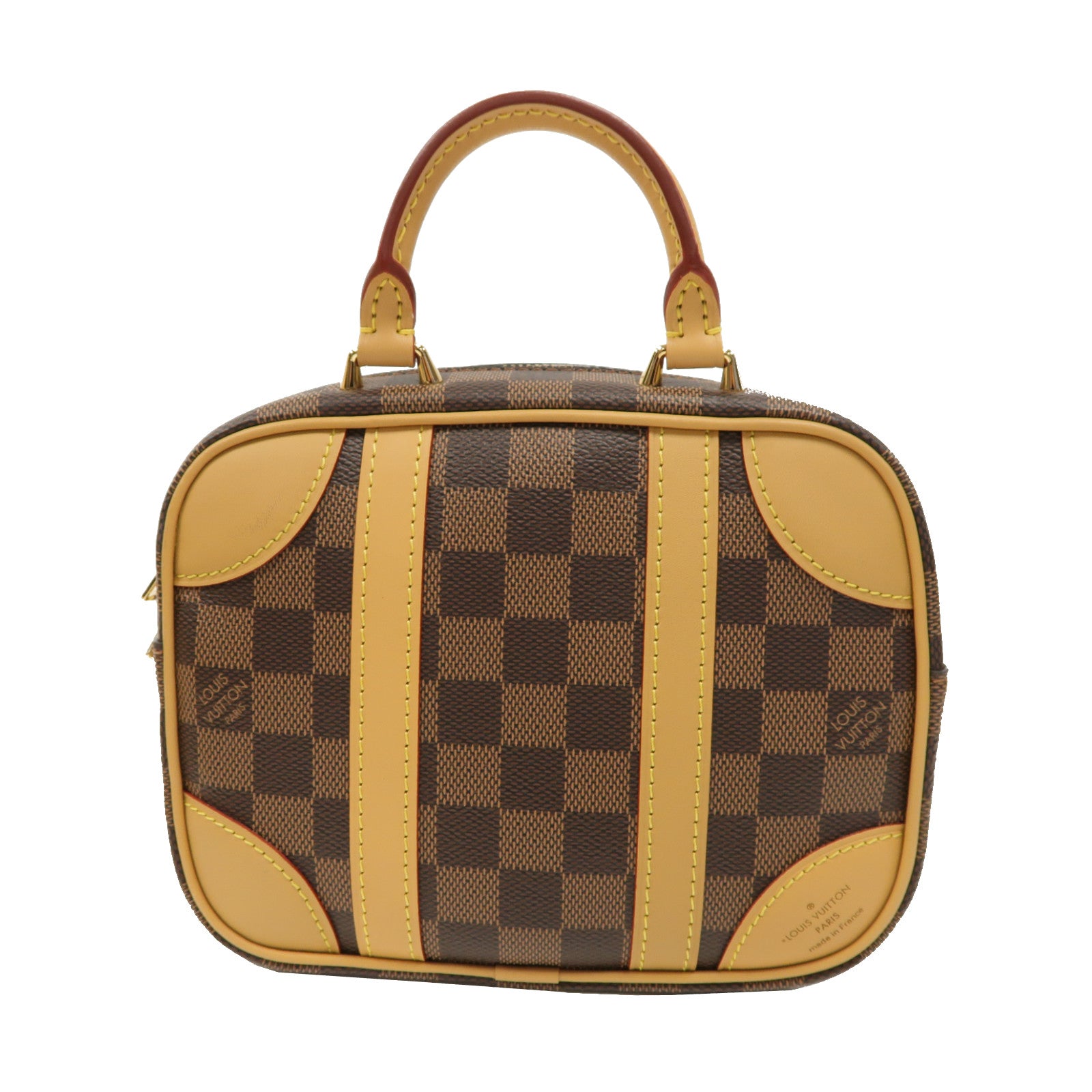 LOUIS VUITTON Damier Valisette Souple BB金扣手挽肩背兩用袋啡色