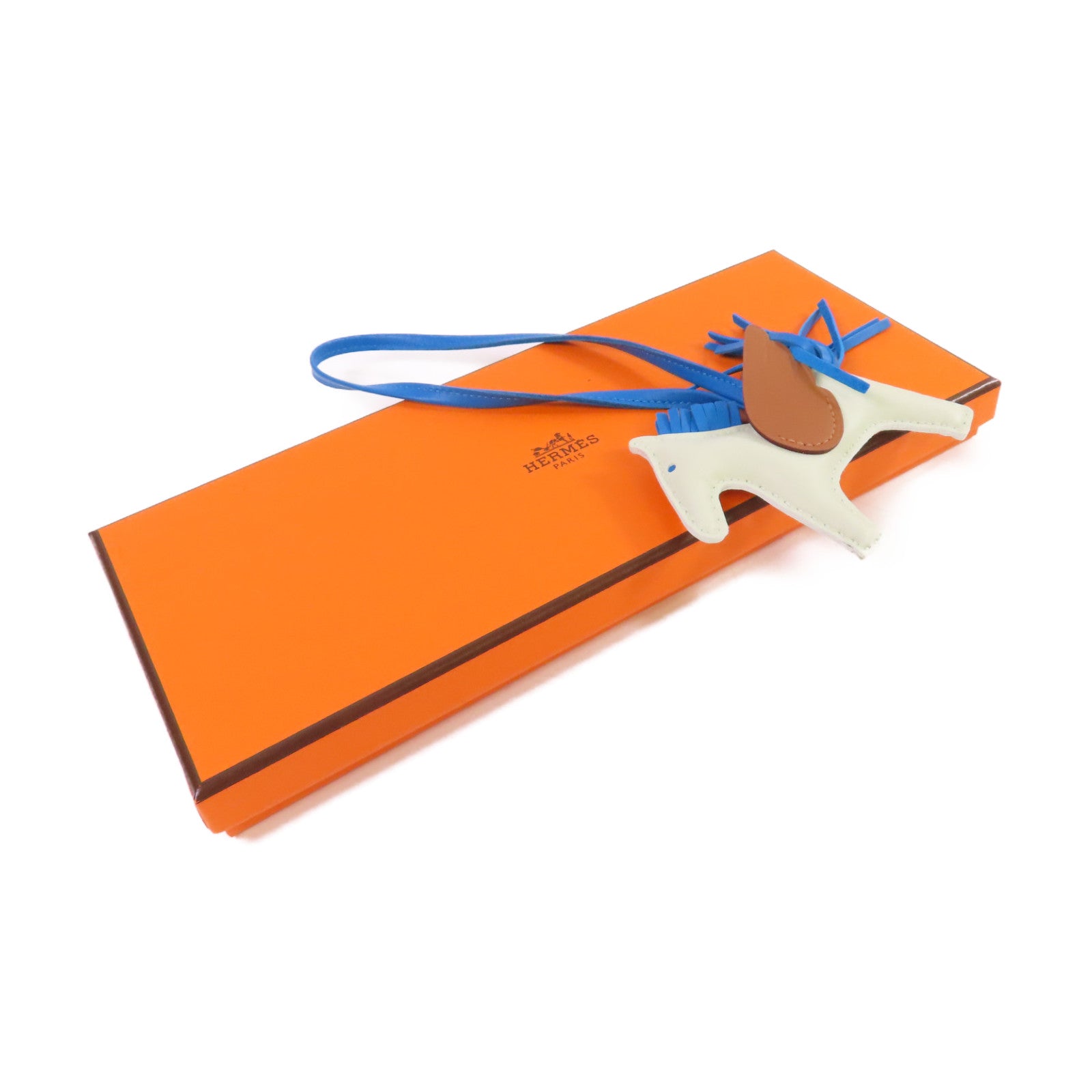 HERMES Swift皮革Rodeo Pegase PM Charm掛飾Vert Fizz氣泡綠色/Gold棕金色