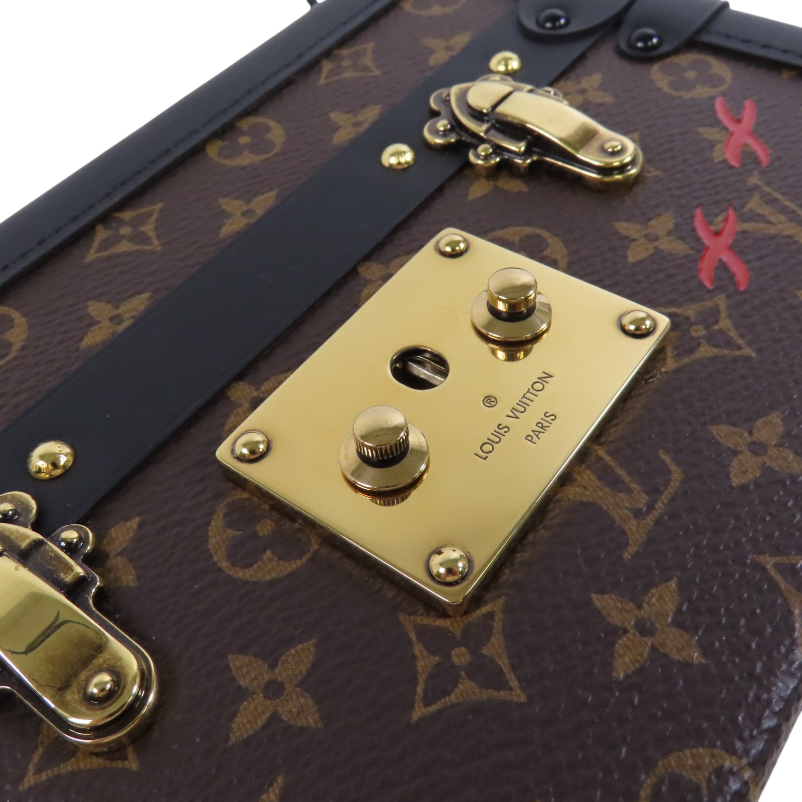 LOUIS VUITTON Monogram Petite Malle金扣肩背袋