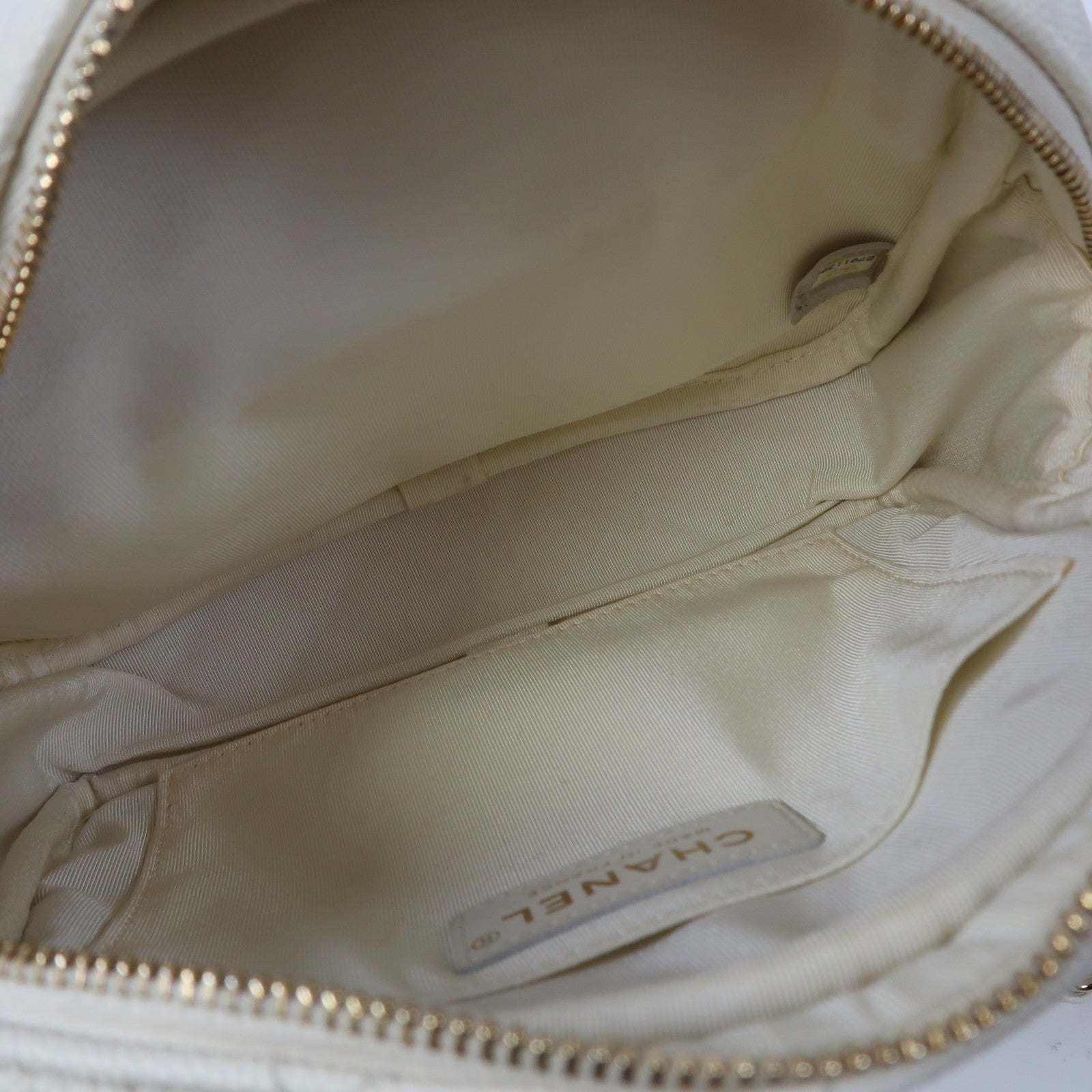 CHANEL 【激減優惠】菱格Caviar皮革Chain Shoulder Bag金扣鏈帶肩背袋白色