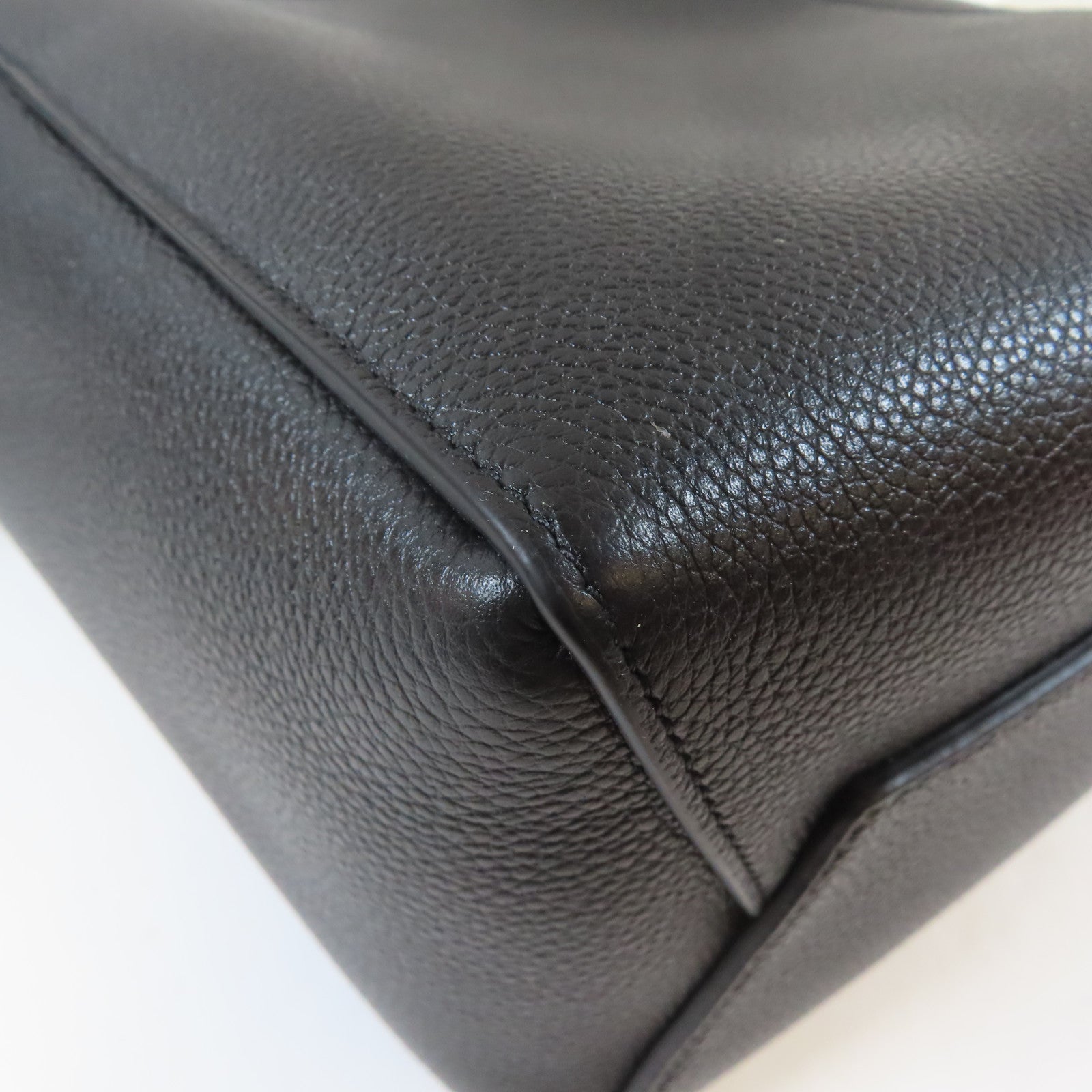 CELINE 牛皮皮革Sangle Bucket Small金扣肩背袋黑色