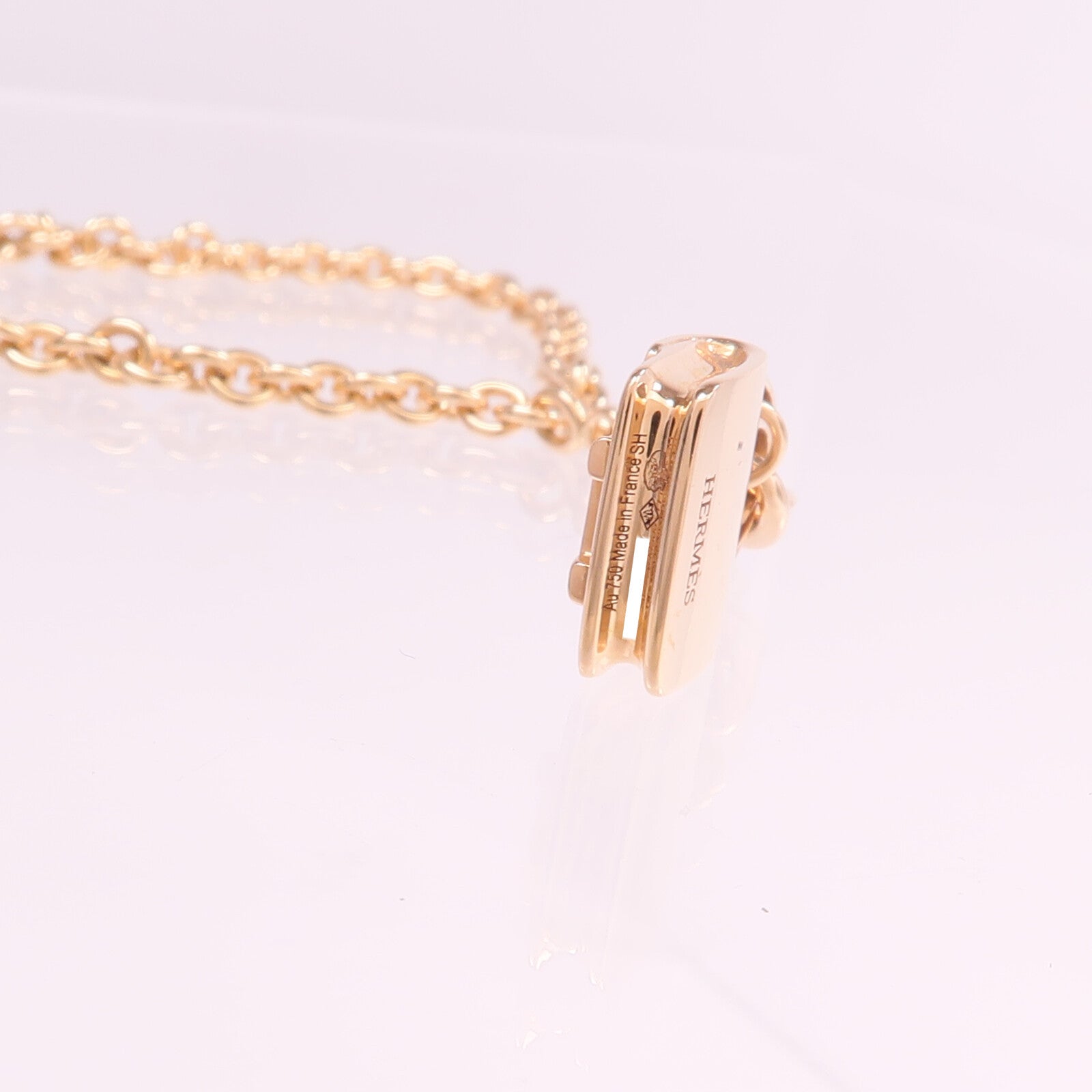 HERMES 18K玫瑰金Amulettes Constance Bracelet鑽石手鏈
