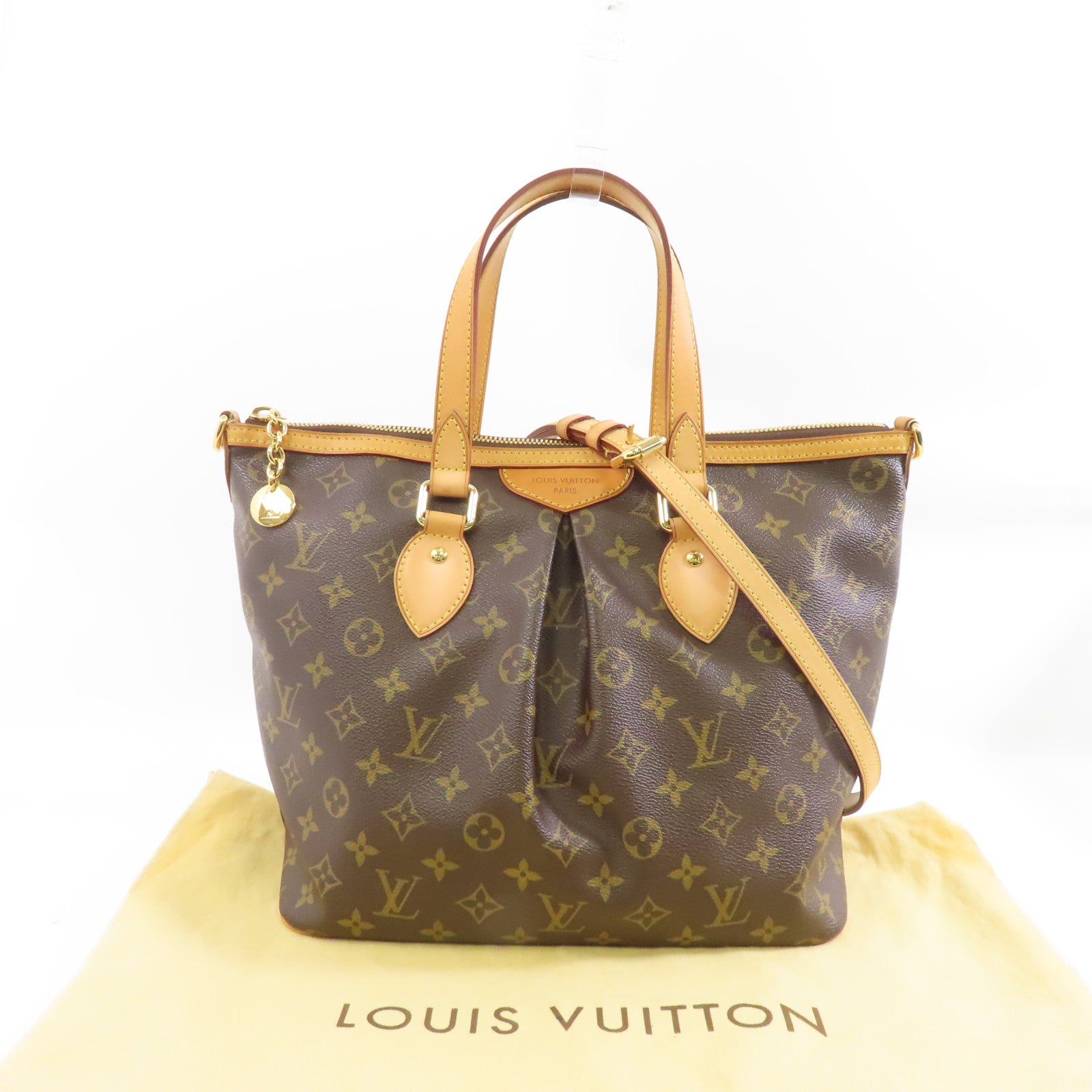 LOUIS VUITTON Monogram Palermo PM金扣手挽肩背兩用袋啡色