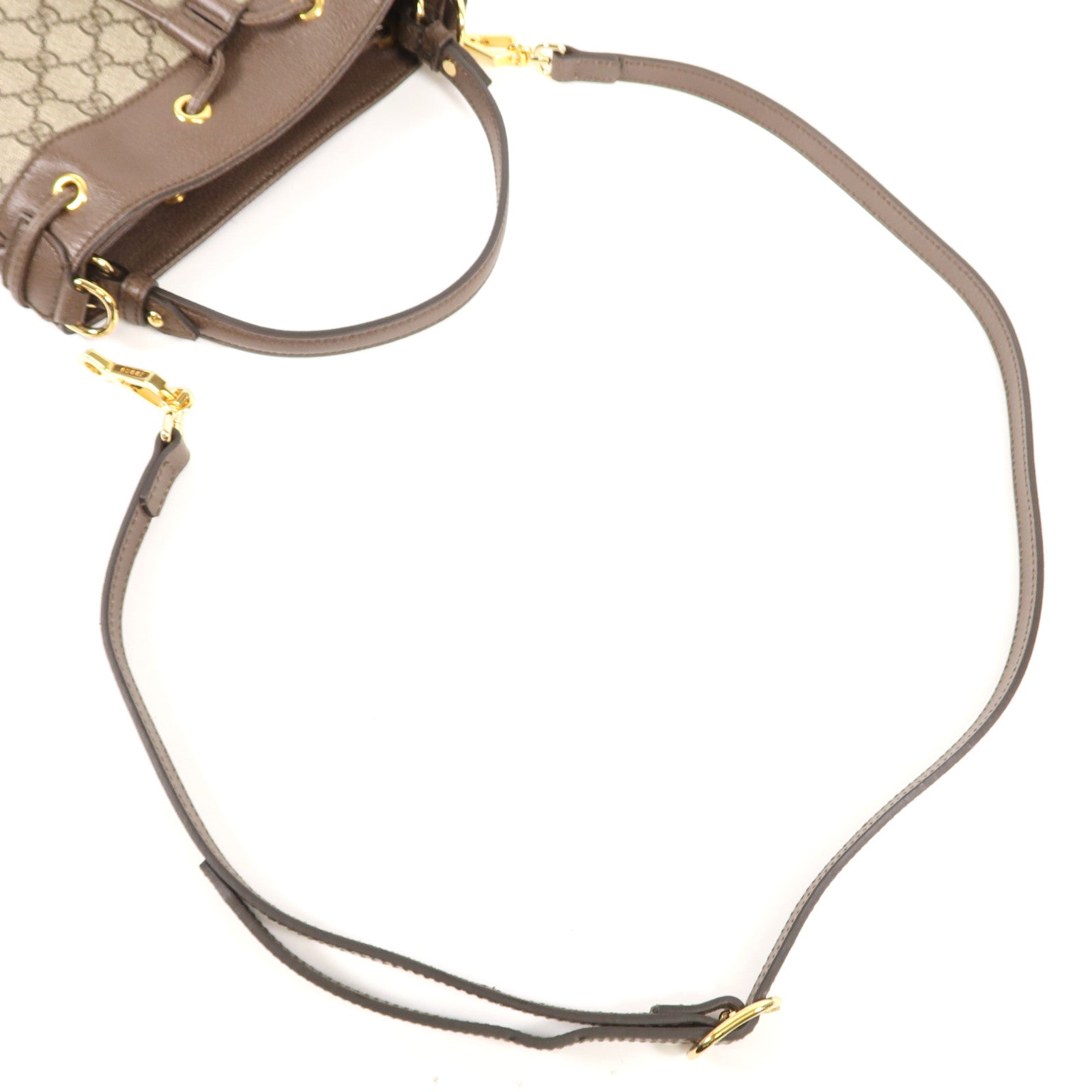 GUCCI GG GHW Ophidia GG Bucket Bag 2 Way Bag 550621 Coated Canvas Brown