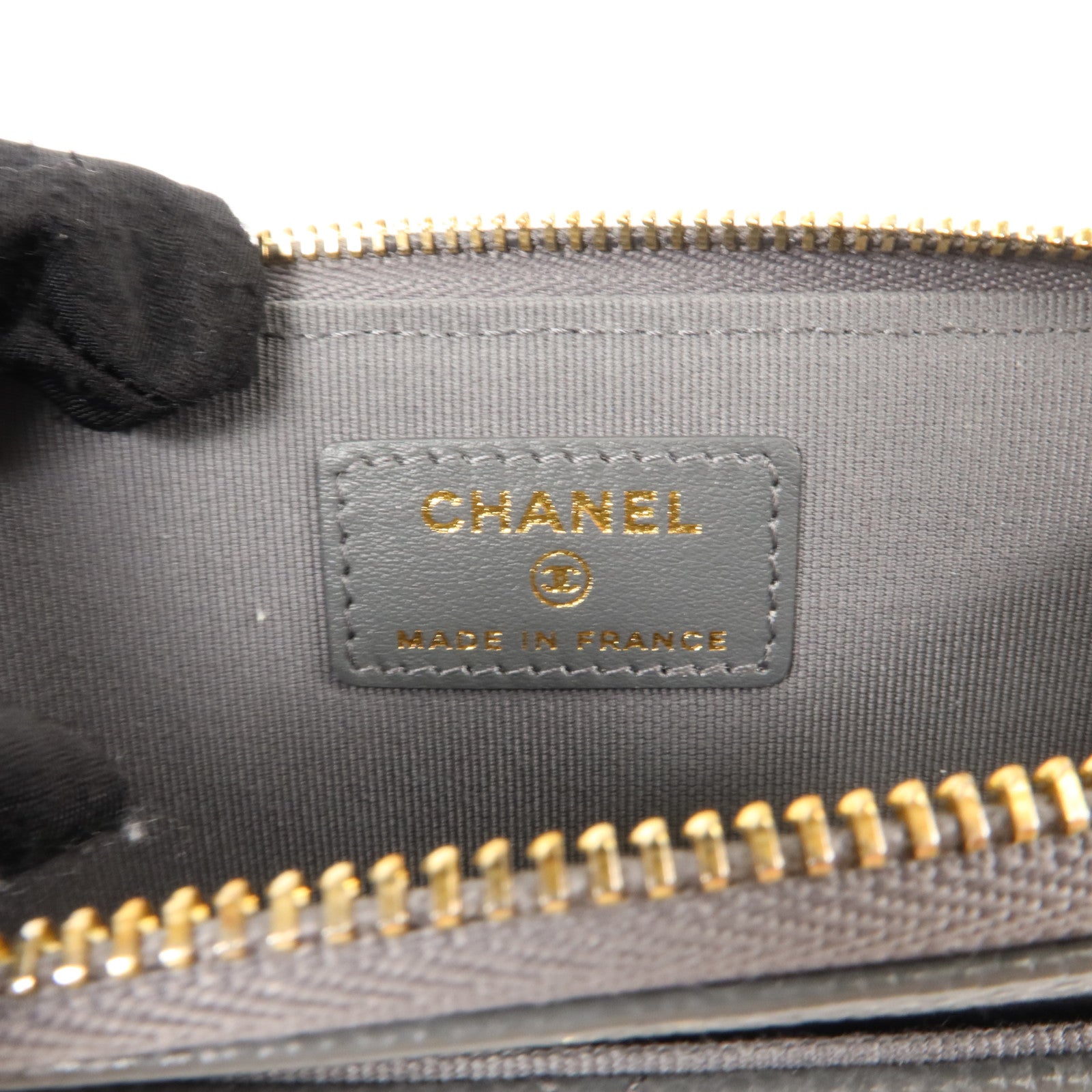 CHANEL 牛皮皮革CC Logo Zipper Wallet錢包
