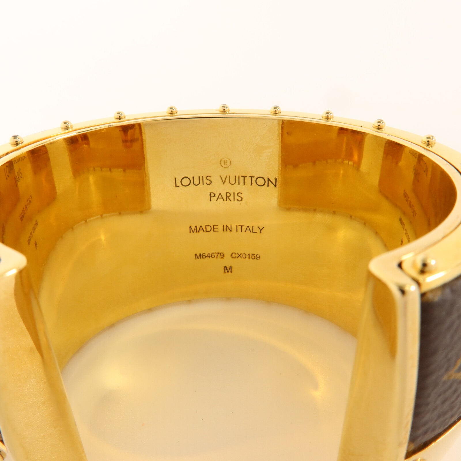 LOUIS VUITTON Monogram/金屬Wild LV Cuff M手鐲