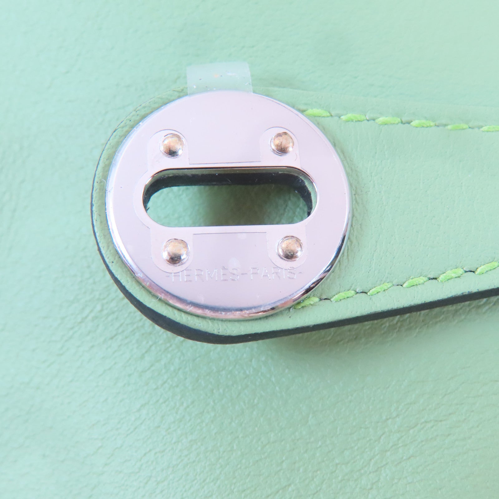 HERMES【激減優惠】 Swift皮革Mini Lindy銀扣手挽肩背兩用袋Vert Criquet/綠色