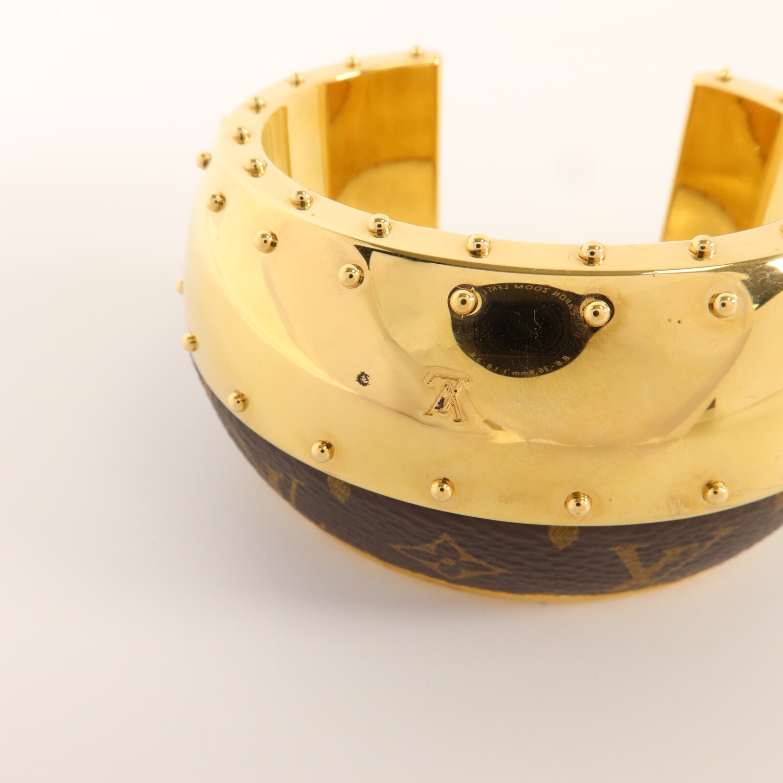 LOUIS VUITTON Monogram/金屬Wild LV Cuff M手鐲
