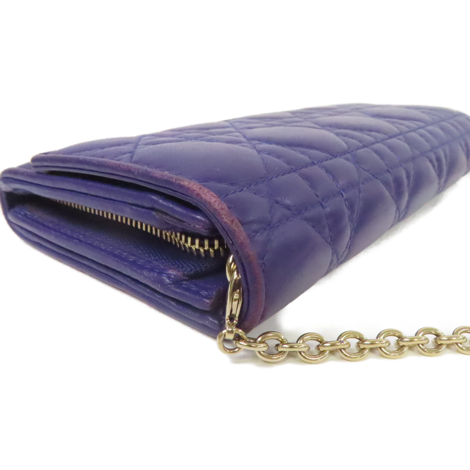 Dior 羊皮皮革Rendez Vous Wallets長錢包紫色