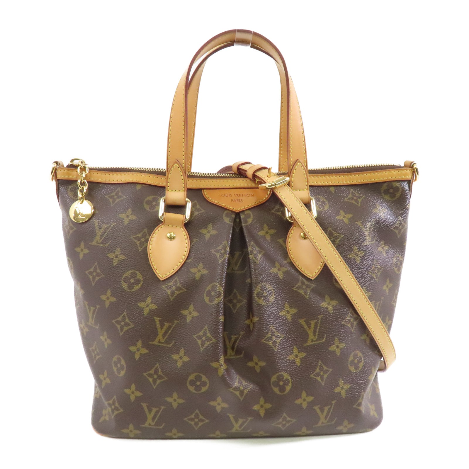 LOUIS VUITTON Monogram Palermo PM金扣手挽肩背兩用袋啡色