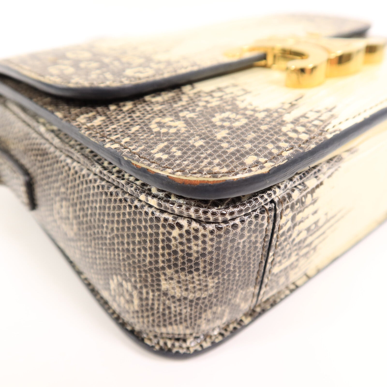 CELINE 蜥蝪皮革Teen Triomphe Bag In Lizard肩背袋