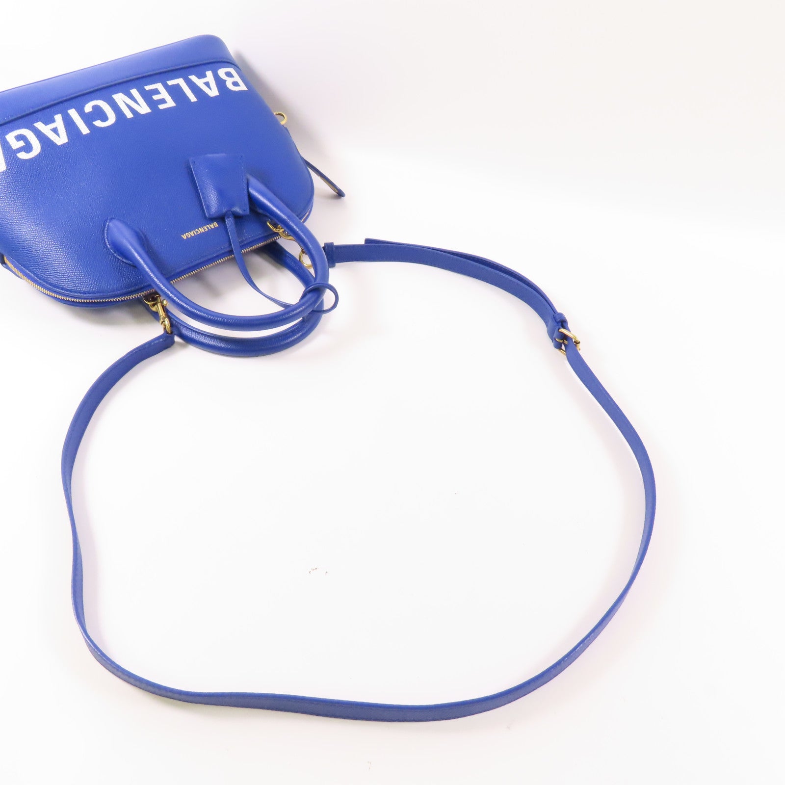 BALENCIAGA GHW Ville Top Handle S 2 Way Shoulder Bag 518873 Calfskin Leather