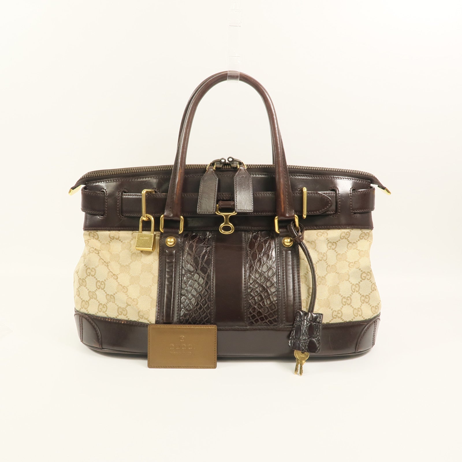 GUCCI 帆布/牛皮皮革Hand Bag手挽袋