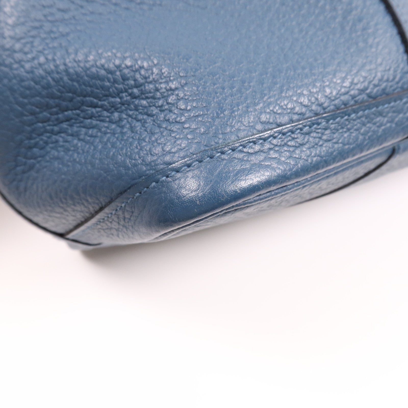 HERMES Negonda皮革Garden Party PM銀扣手挽袋 Bleu Outremer