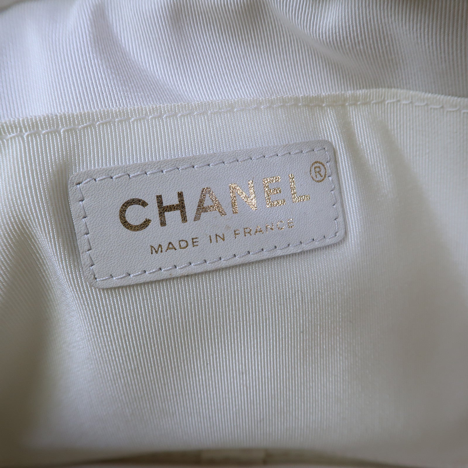 CHANEL 【激減優惠】菱格Caviar皮革Chain Shoulder Bag金扣鏈帶肩背袋白色