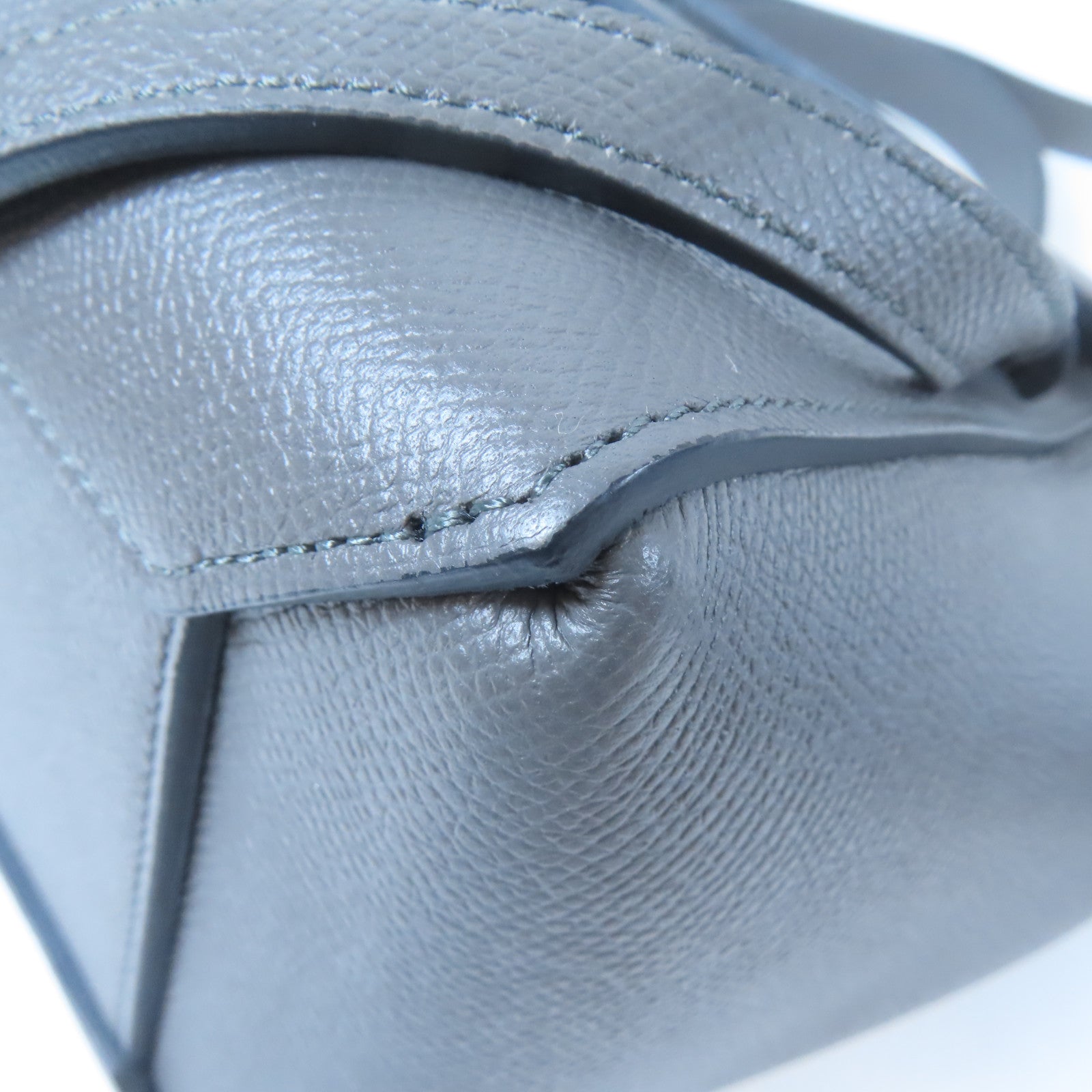 CELINE 牛皮皮革Belt Bag金扣手挽肩背兩用袋灰色