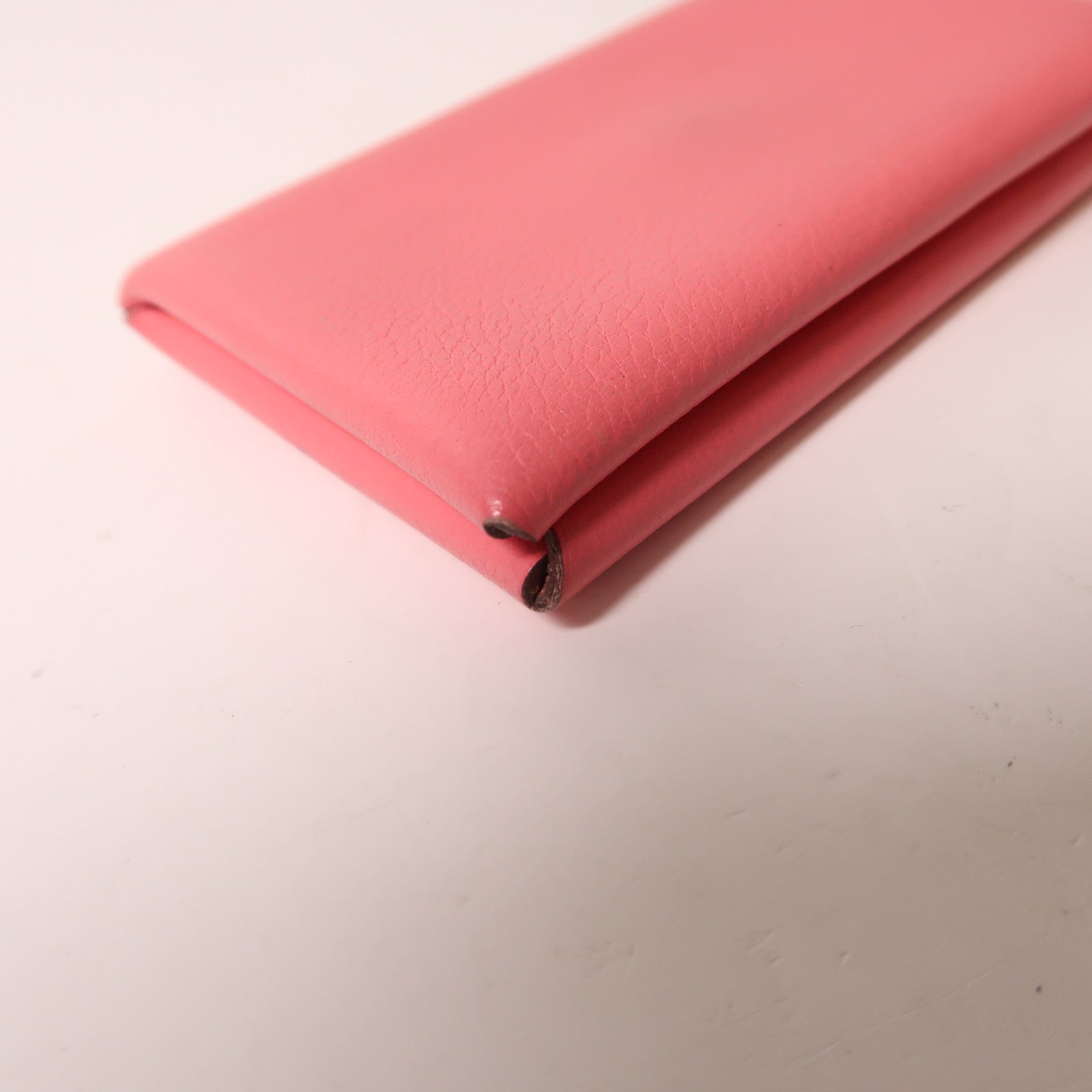 HERMES PHW Calvi Card Holder Evercolor Leather Rose Lipstick