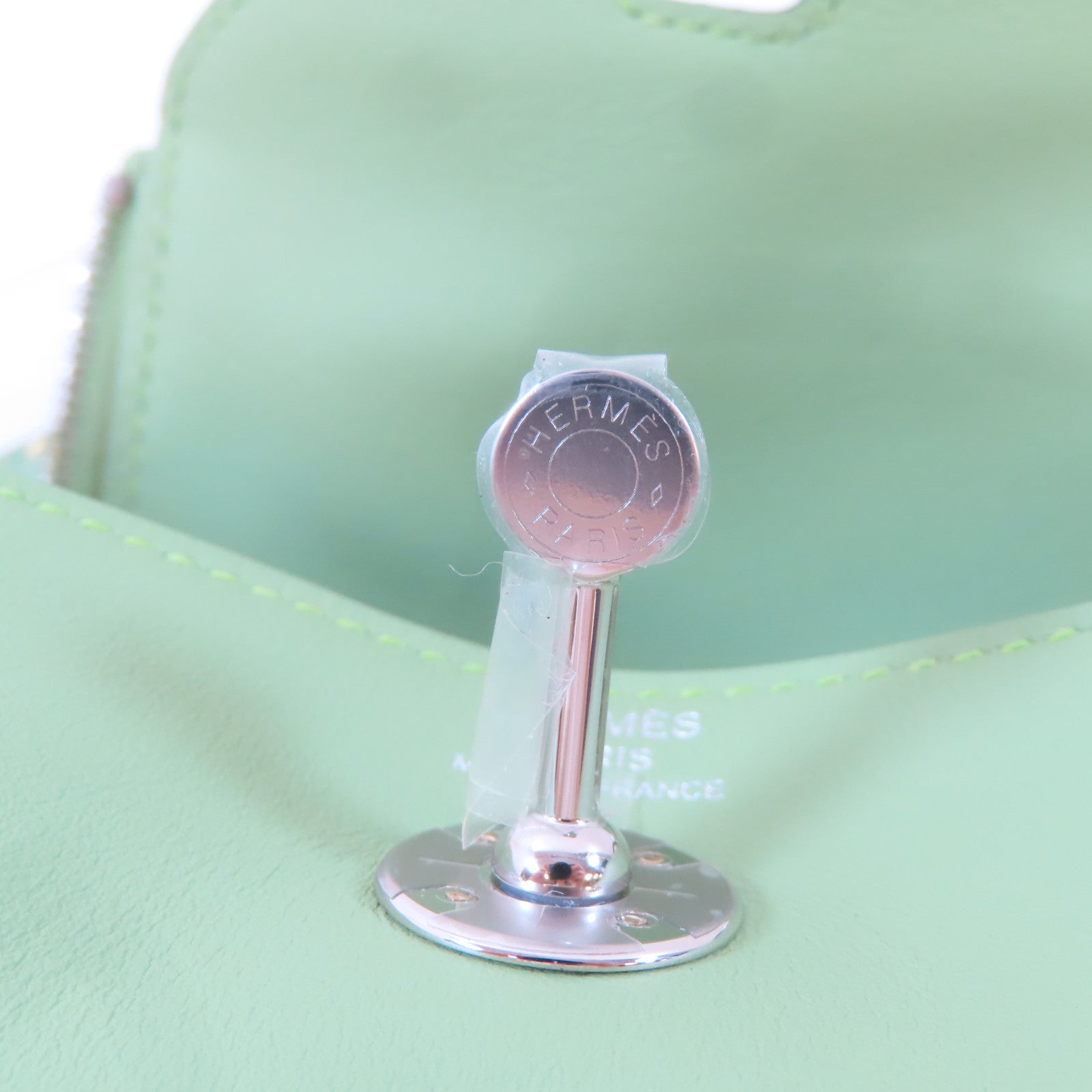 HERMES【激減優惠】 Swift皮革Mini Lindy銀扣手挽肩背兩用袋Vert Criquet/綠色