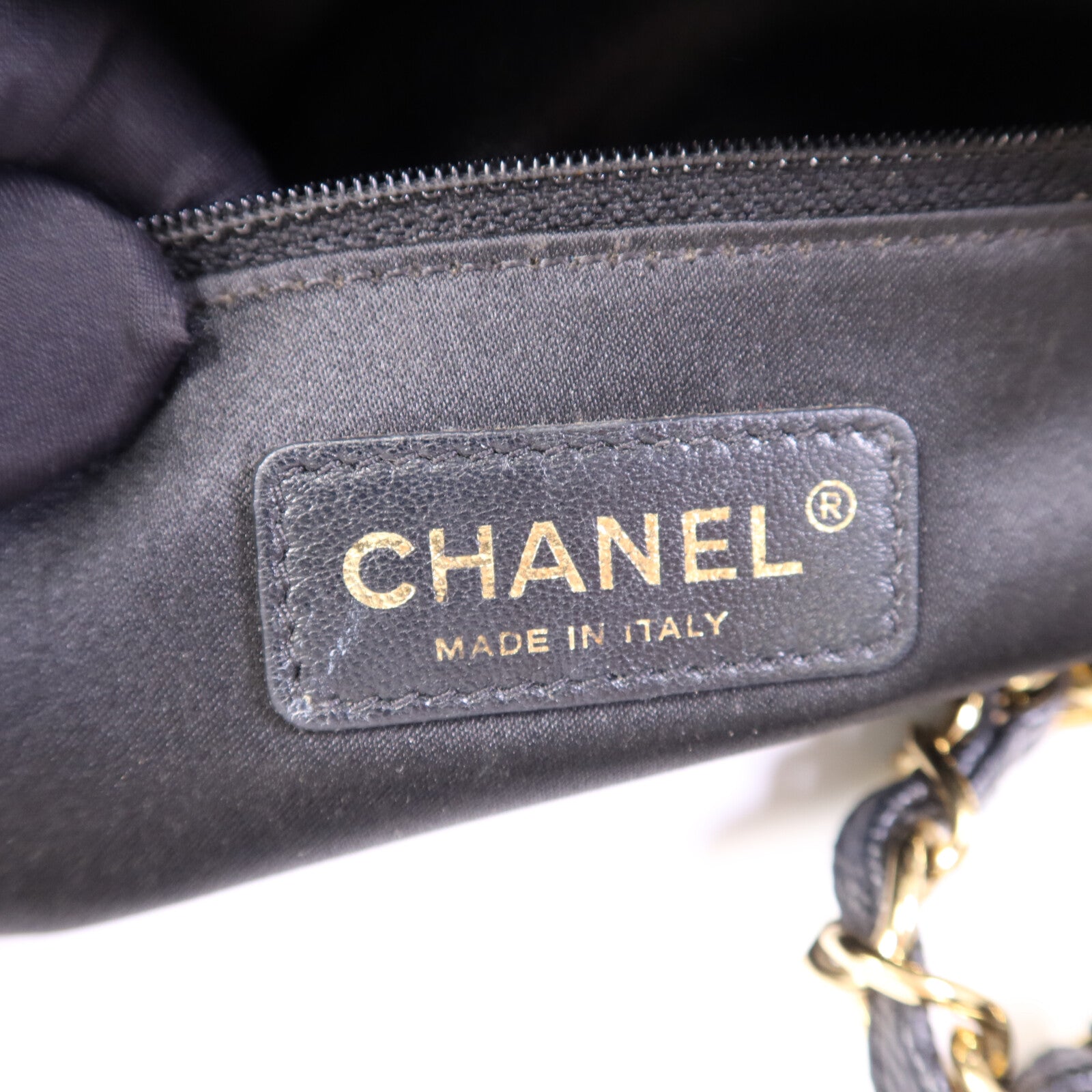 CHANEL 牛皮皮革GST金扣鏈帶肩背袋