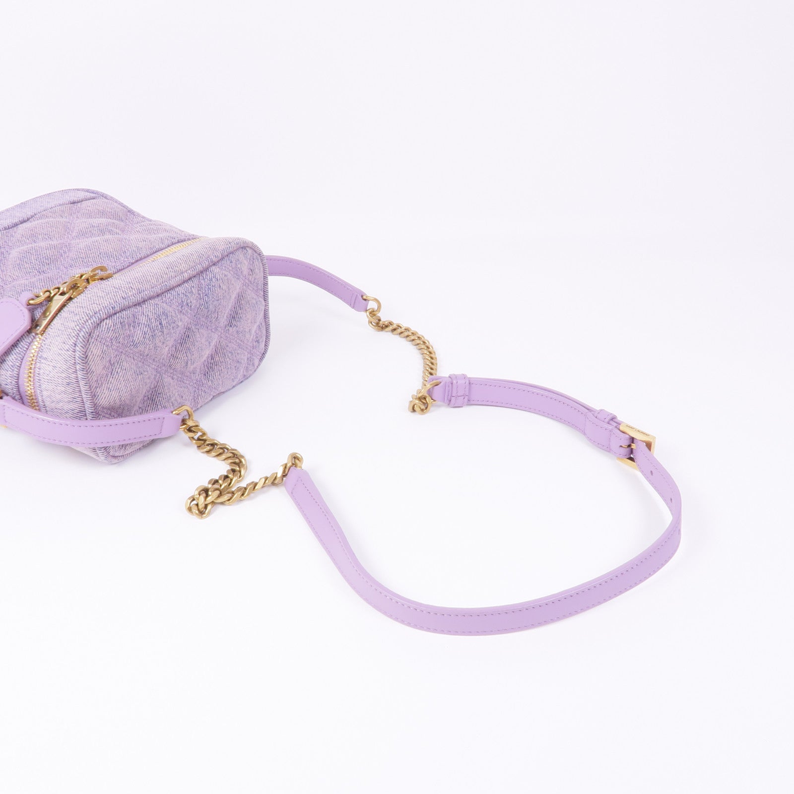YVES SAINT LAURENT 牛仔布Paris 80's Vanity Bag金扣肩背袋