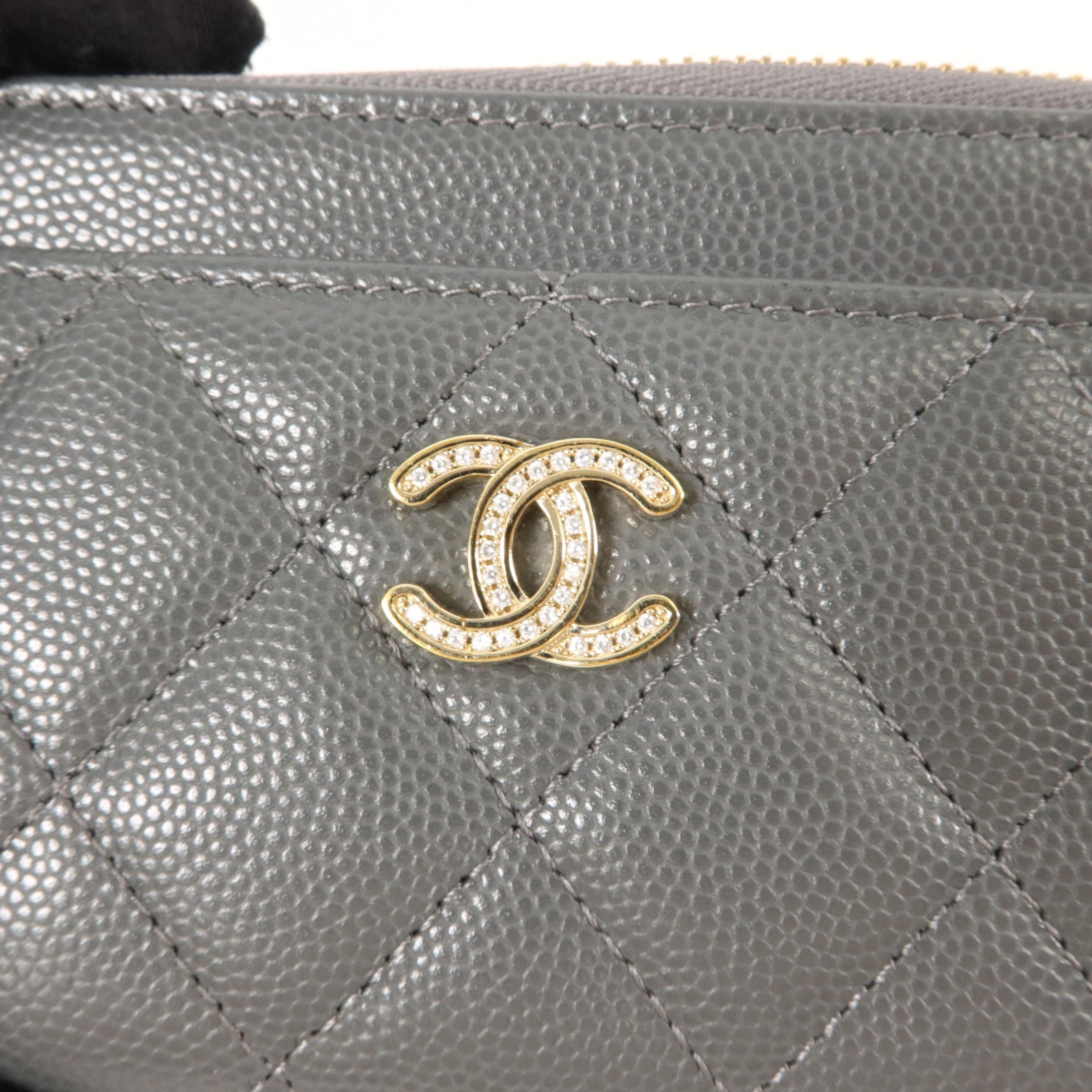 CHANEL 牛皮皮革CC Logo Zipper Wallet錢包