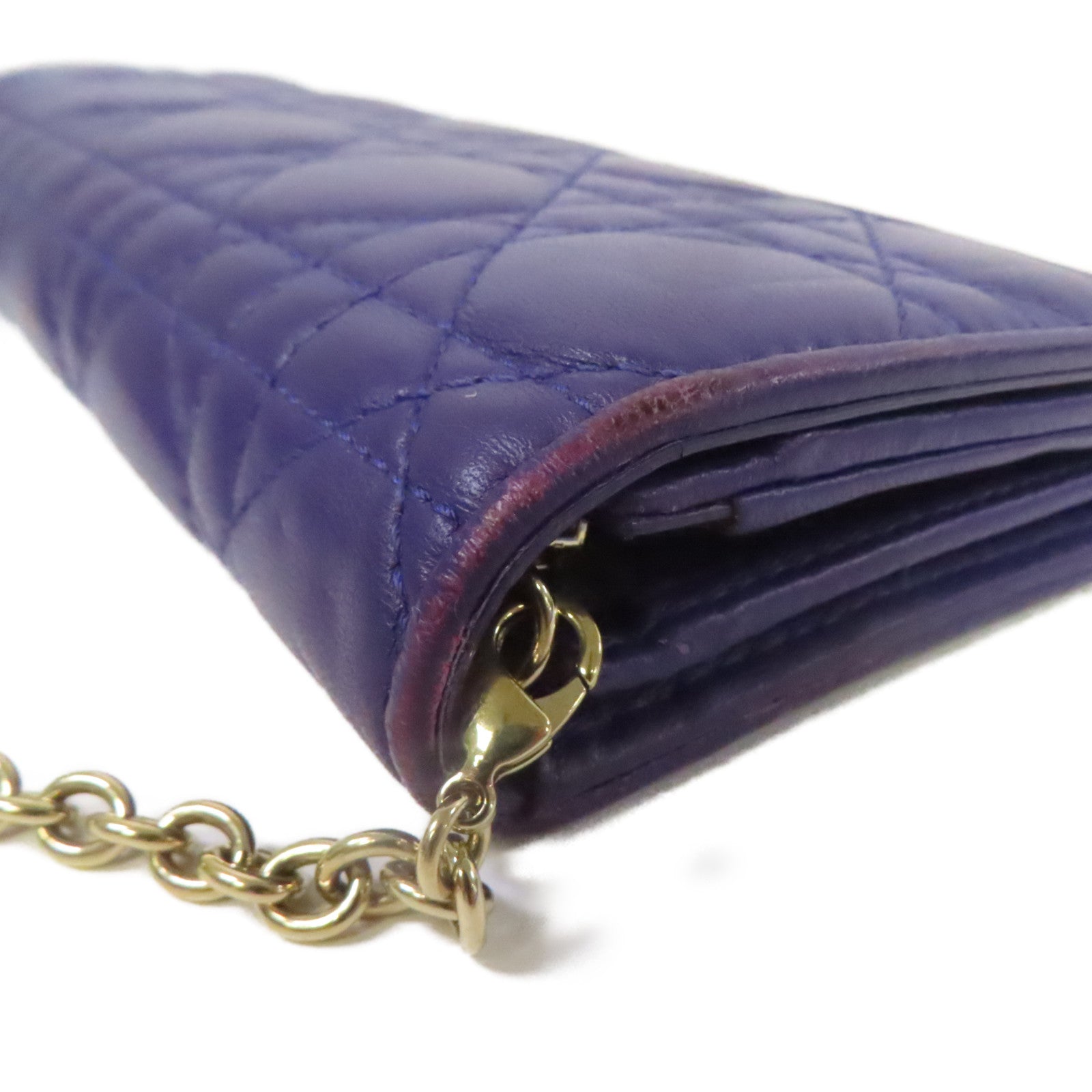 Dior 羊皮皮革Rendez Vous Wallets長錢包紫色