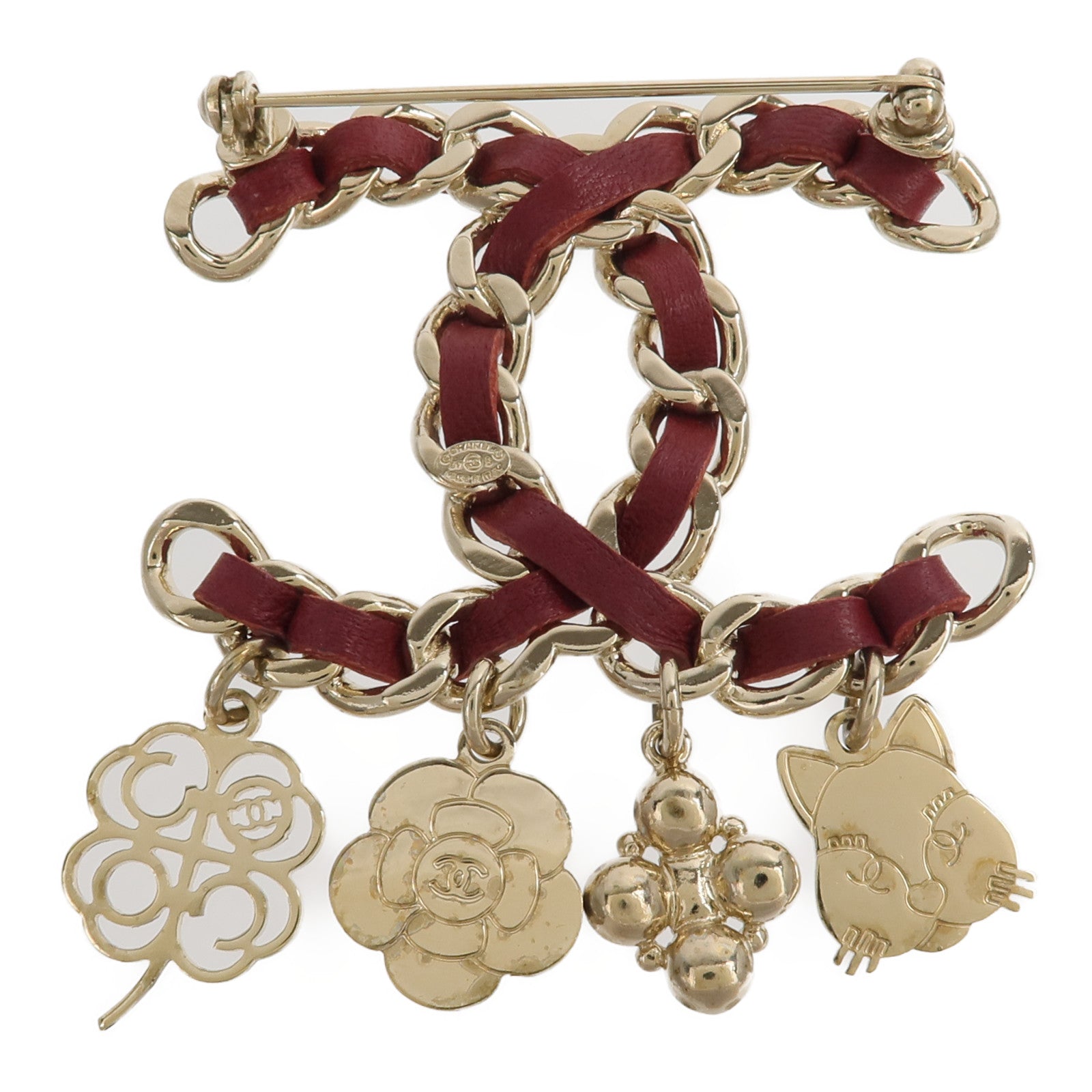 CHANEL 【激減優惠】金屬/皮革Brooch胸針