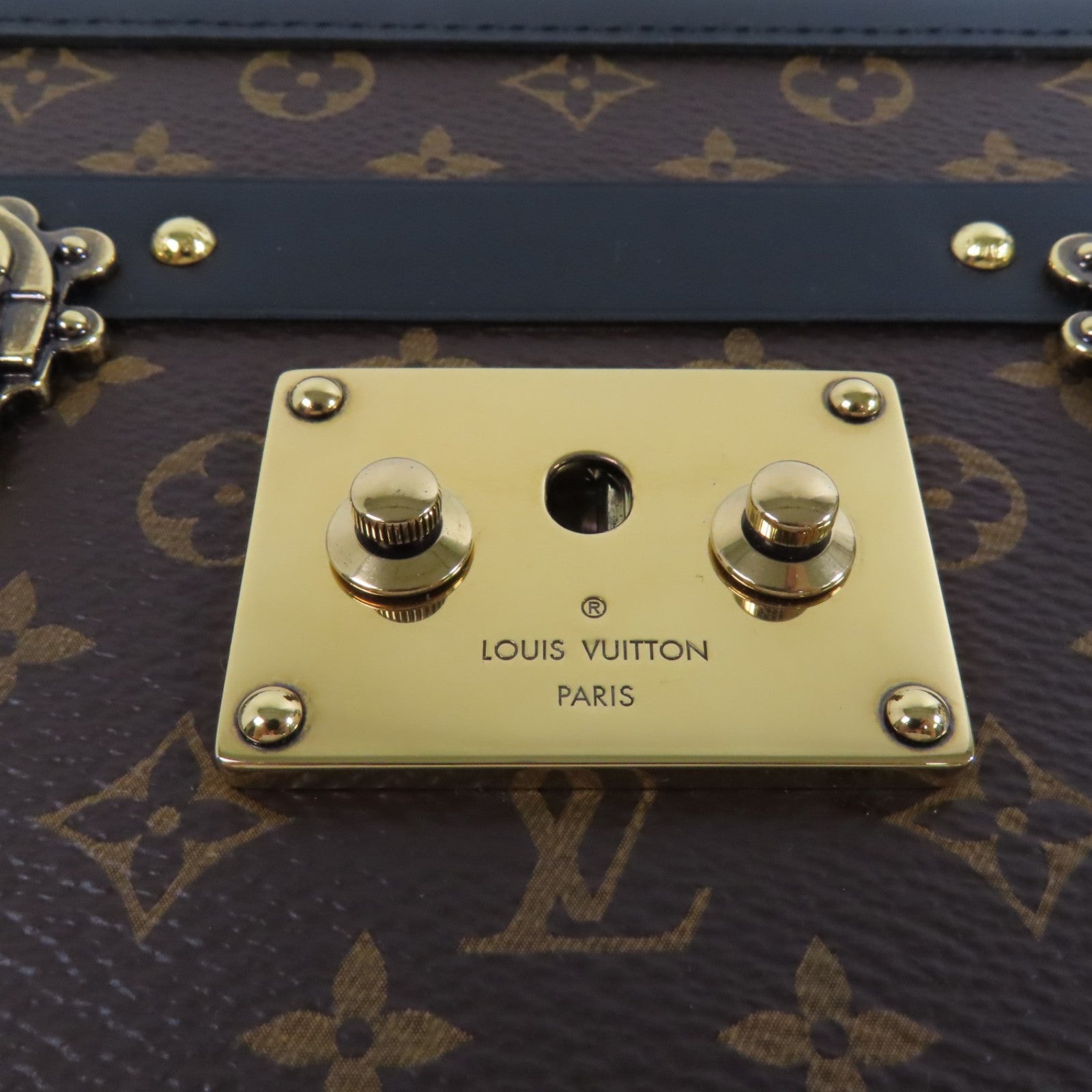 LOUIS VUITTON Monogram Petite Malle金扣肩背袋
