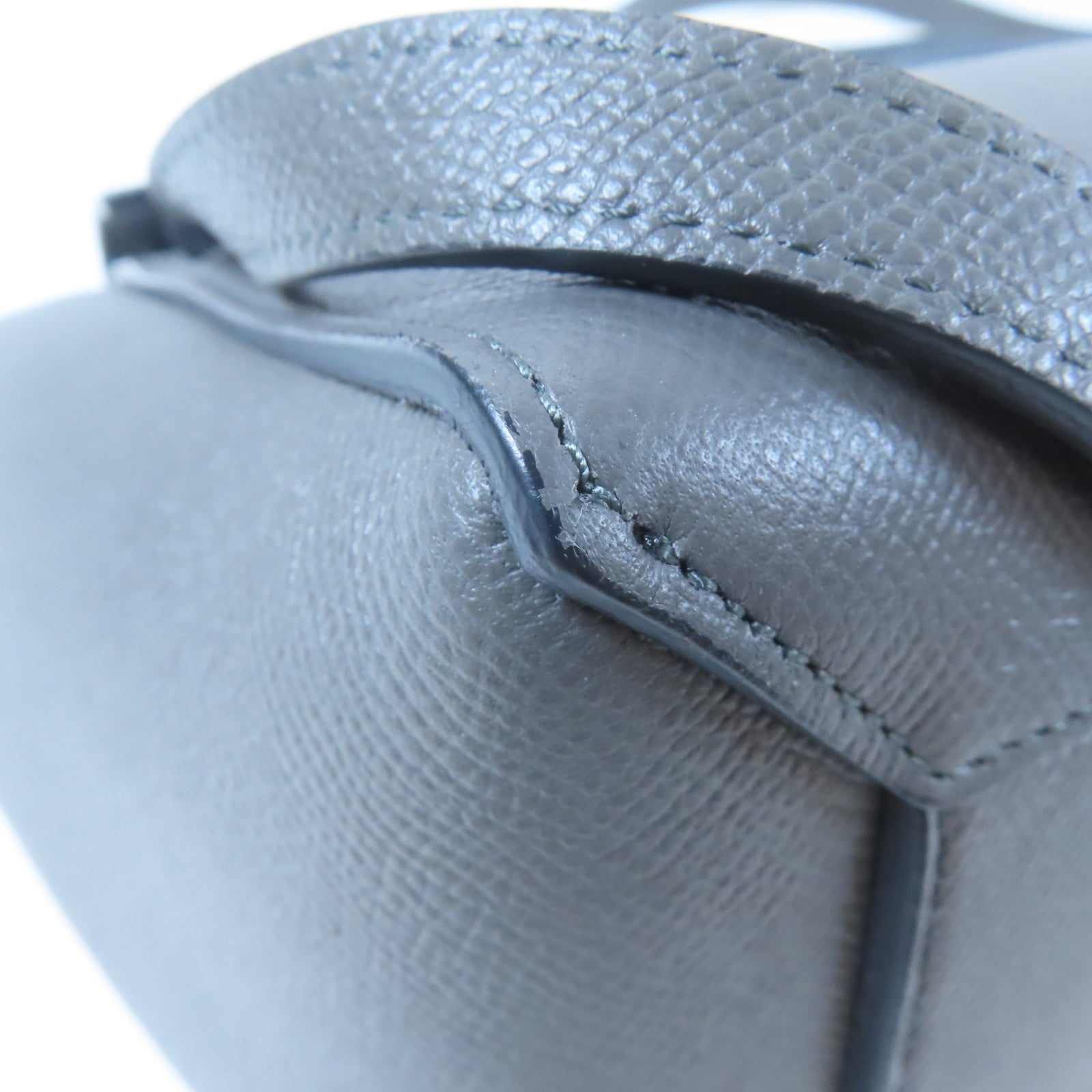 CELINE 牛皮皮革Belt Bag金扣手挽肩背兩用袋灰色