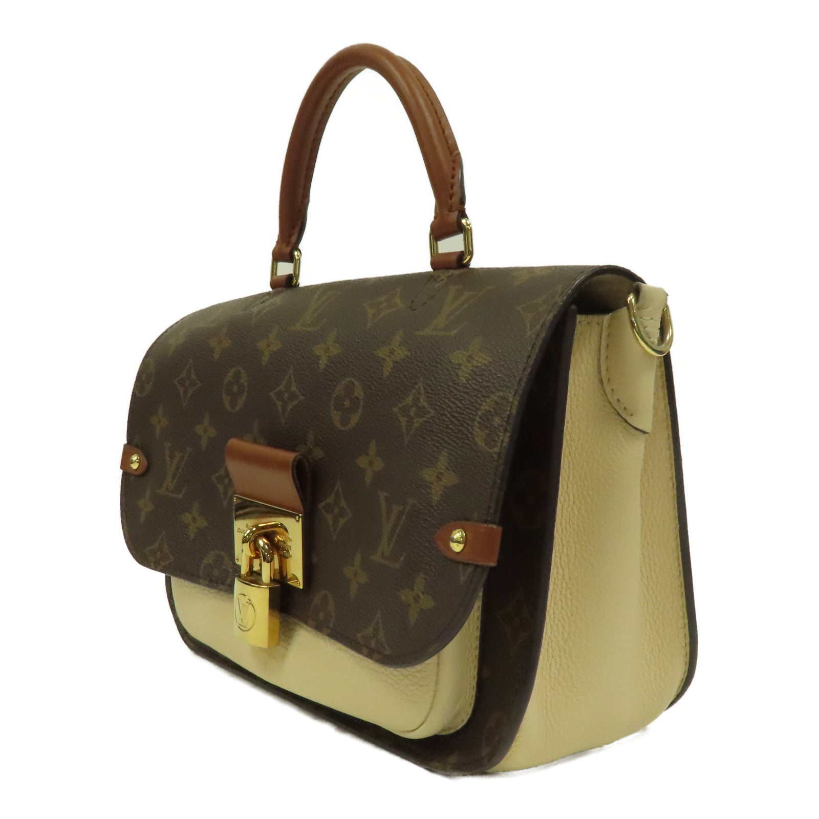 LOUIS VUITTON Monogram Vaugirard金扣手挽肩背兩用袋啡色/米色